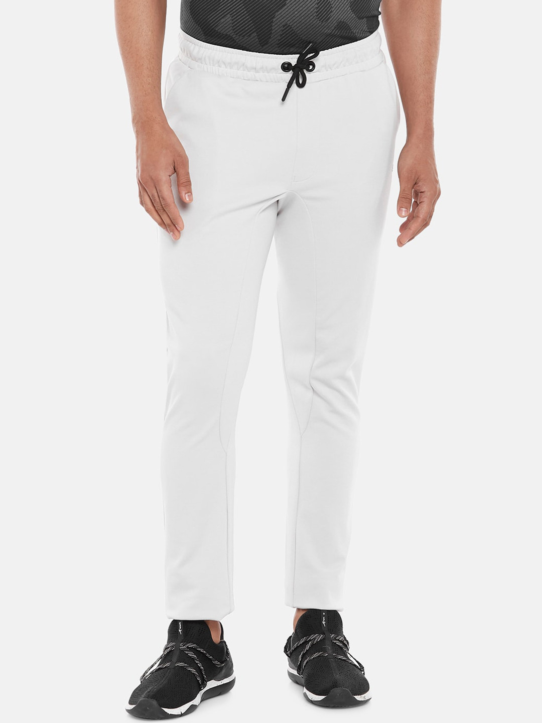 

Ajile by Pantaloons Men Grey Solid Pure Cotton Track Pants