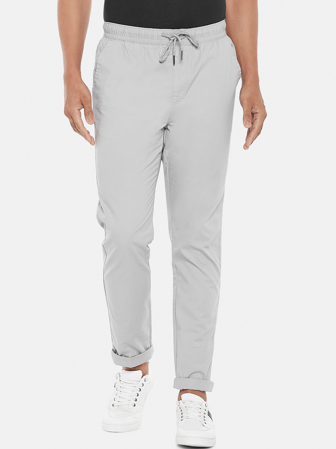 

Urban Ranger by pantaloons Men Grey Slim Fit Trousers