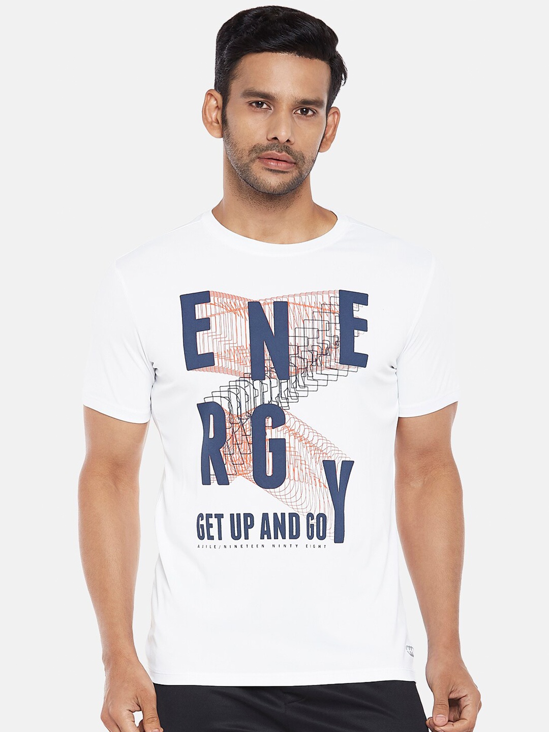 

Ajile by Pantaloons Men White Printed Slim Fit T-shirt