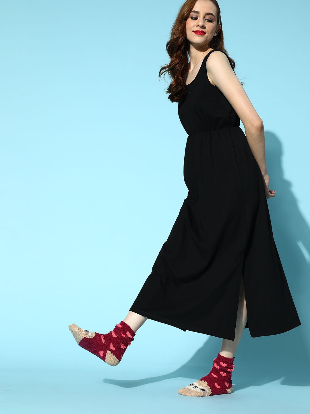 

Roadster Black Solid Maxi Dress