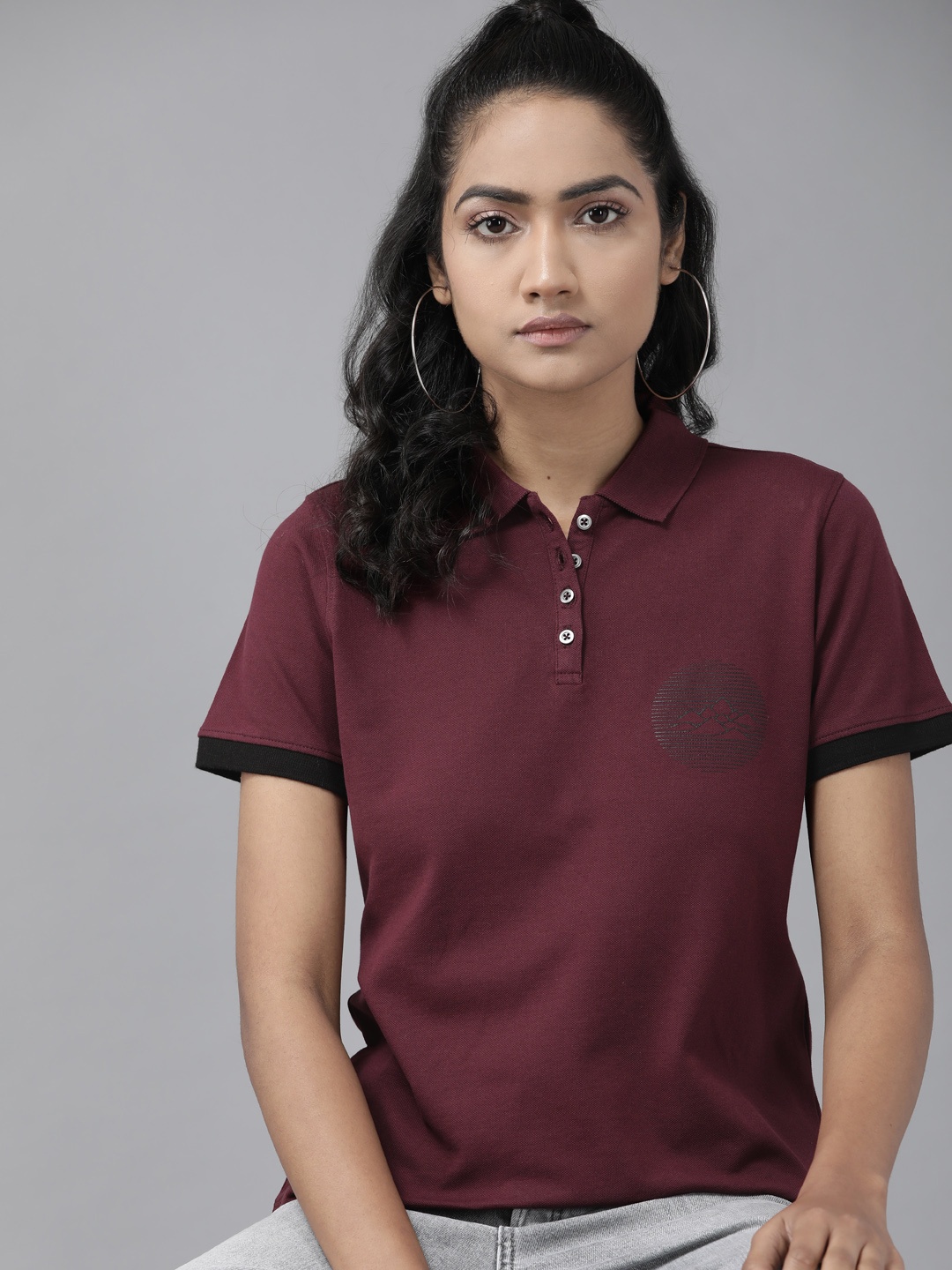 

Roadster Women Burgundy Solid Top