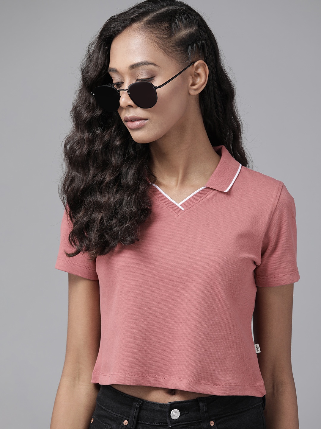 

Roadster Women Peach-Coloured Crop Top