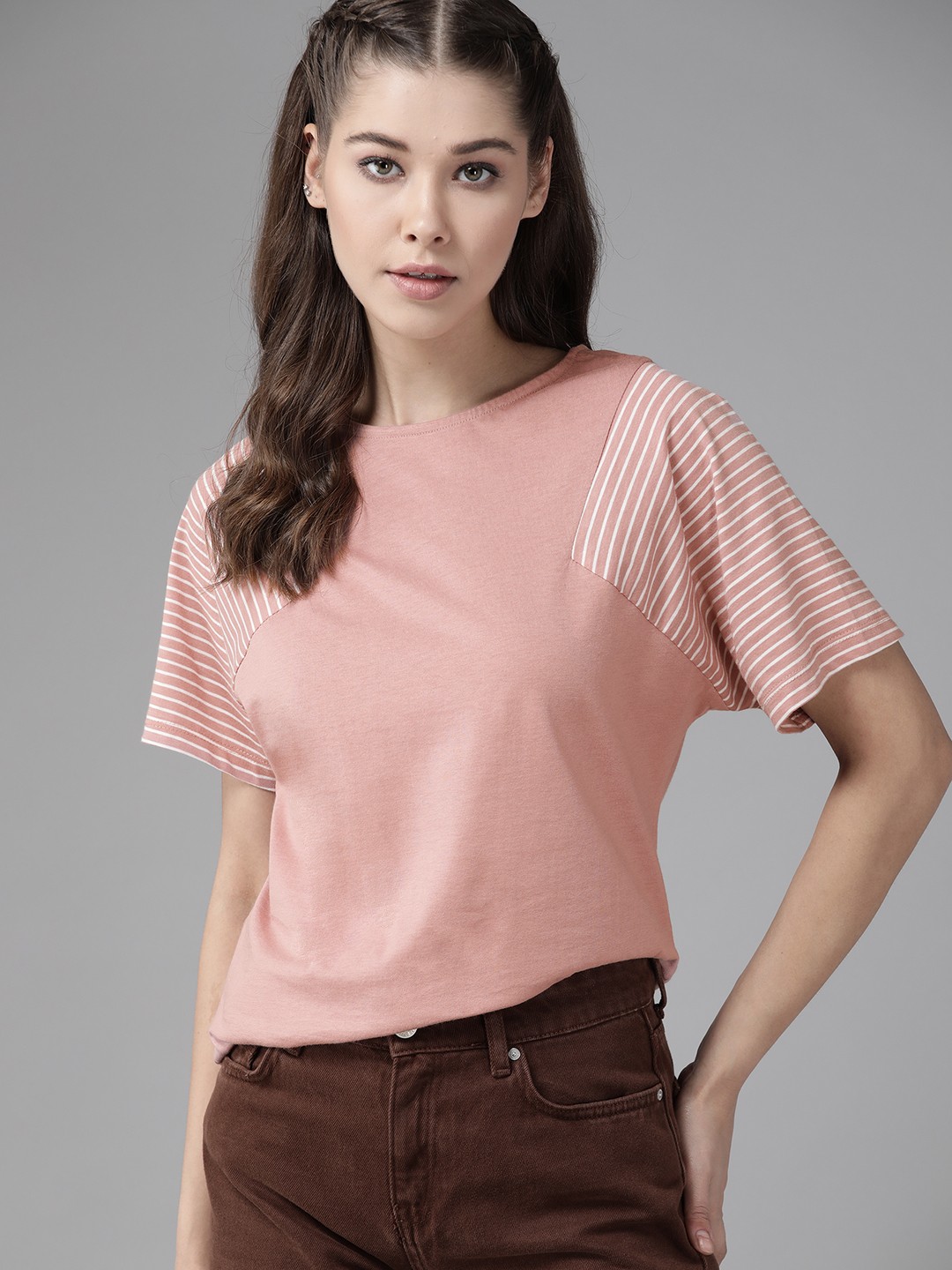 

Roadster Pink Solid Pure Cotton Top