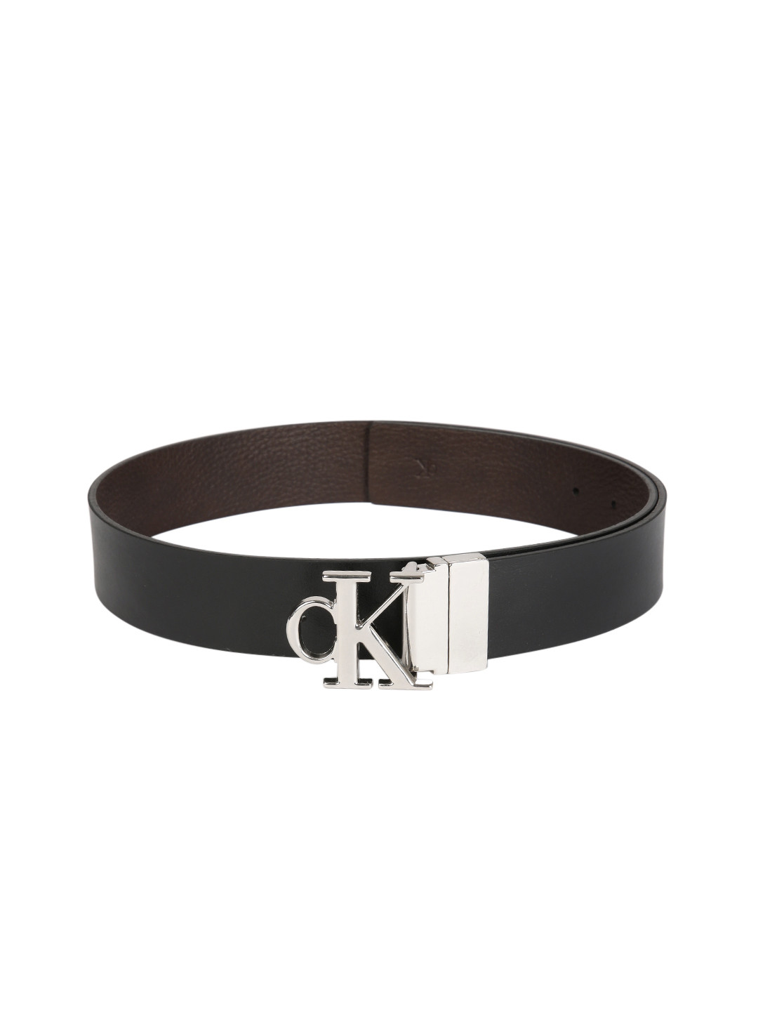 

Calvin Klein Men Black Black & Brown Solid Reversible Leather Belt