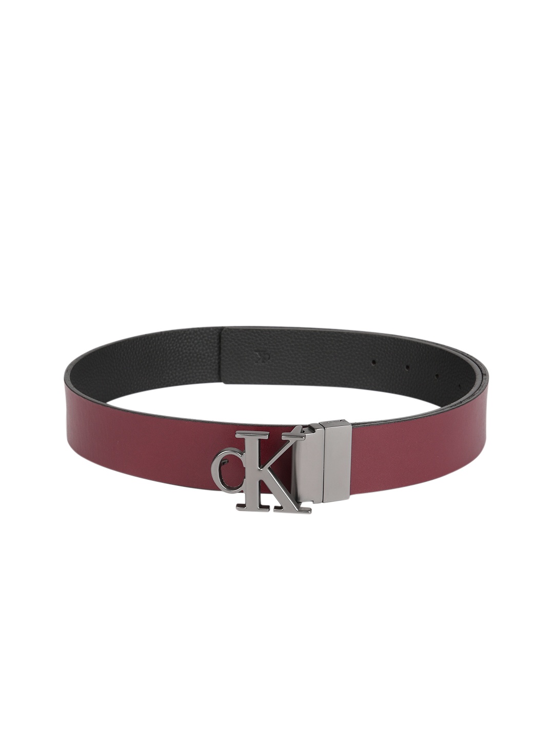 

Calvin Klein Men Black & Red Solid Reversible Leather Belt