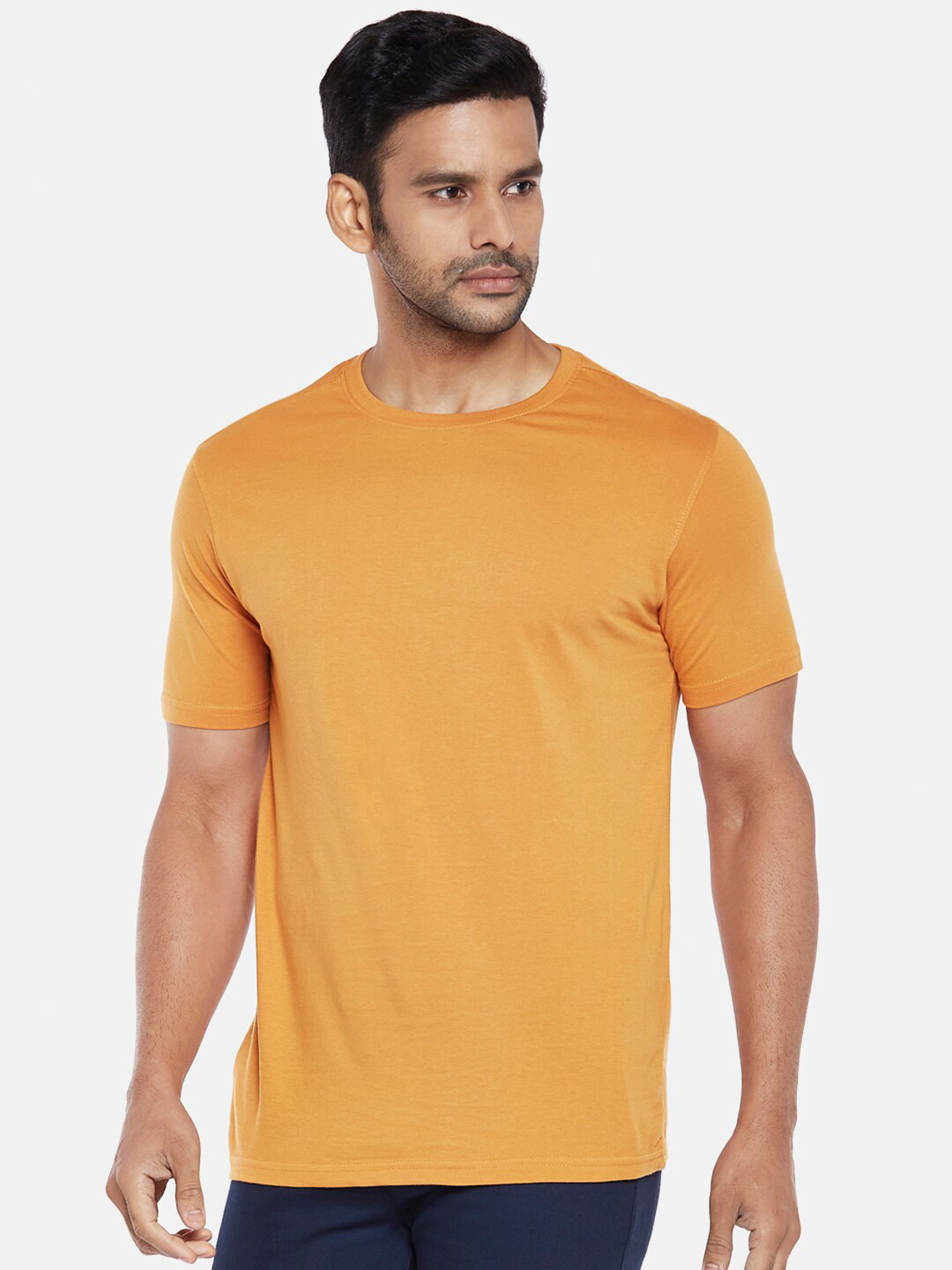 

BYFORD by Pantaloons Men Orange Pure Cotton T-shirt
