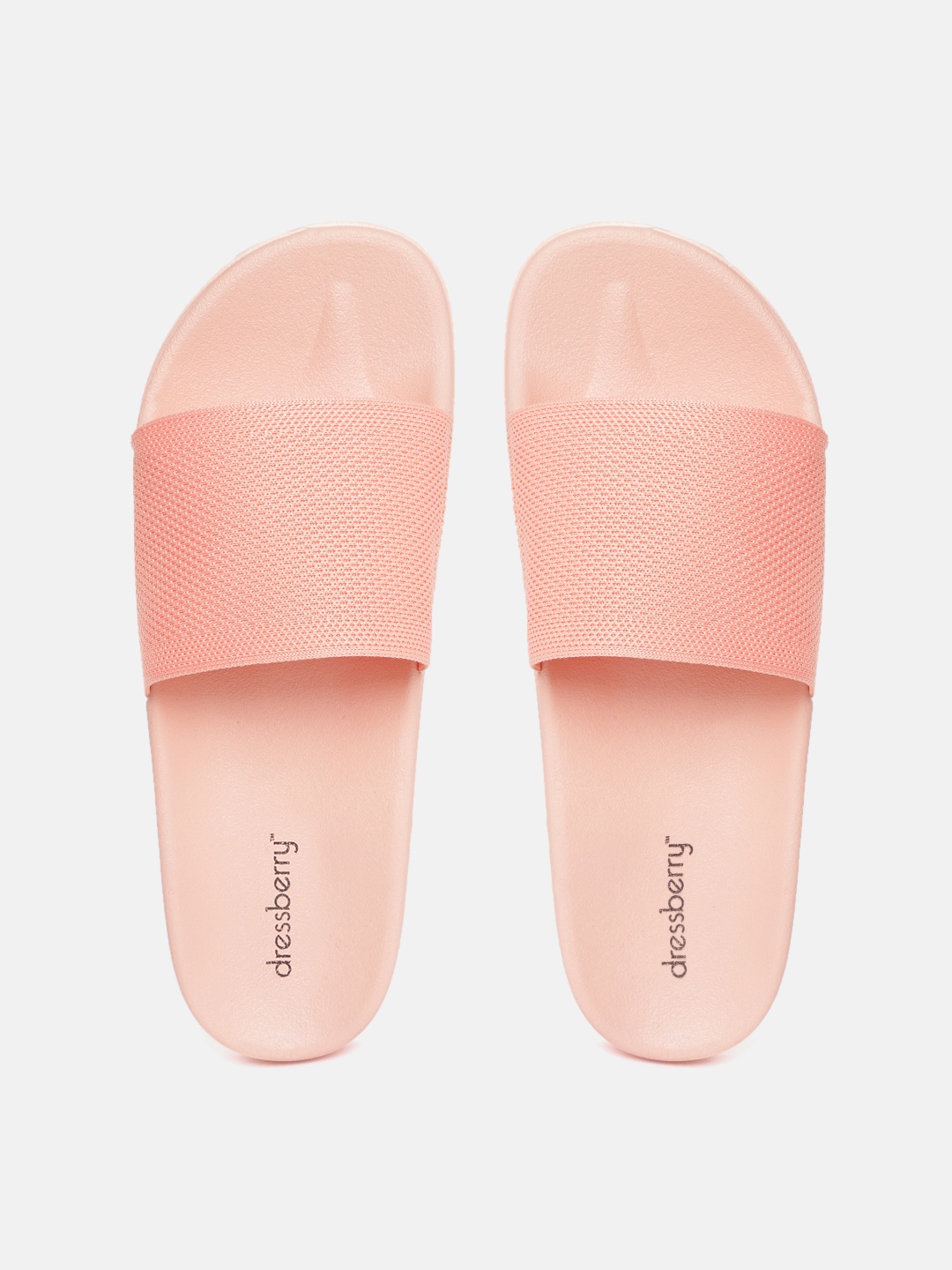 

DressBerry Women Peach-Coloured Self-Design Sliders