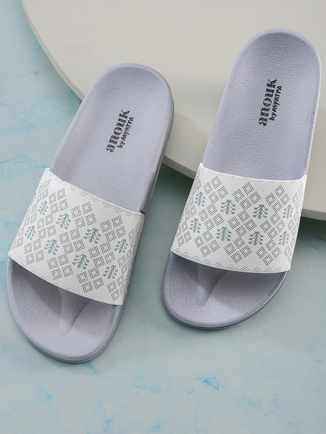 

Anouk Women Off White Printed Sliders