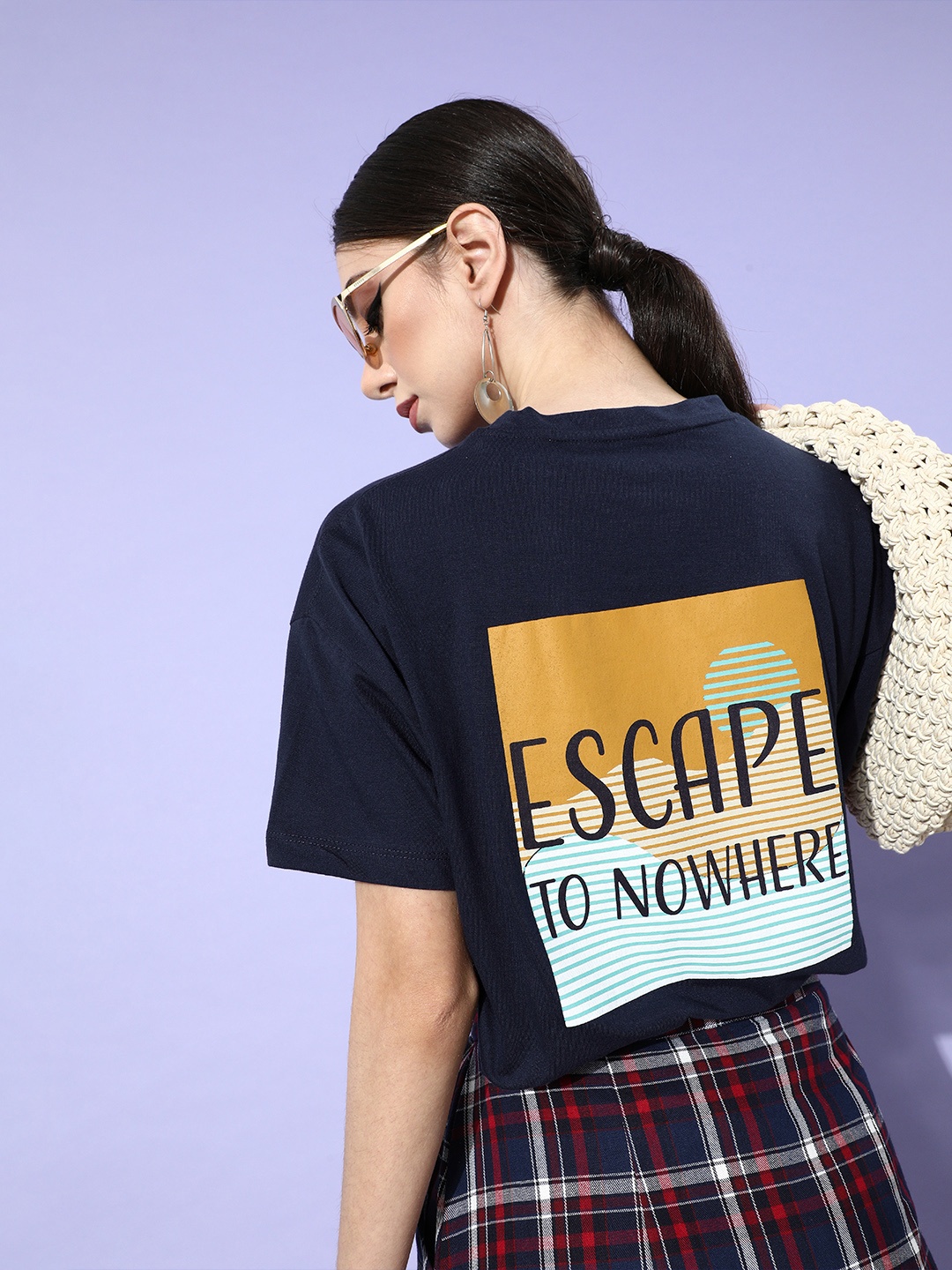 

Roadster Women Deep Navy Blue Printed Talking Tee