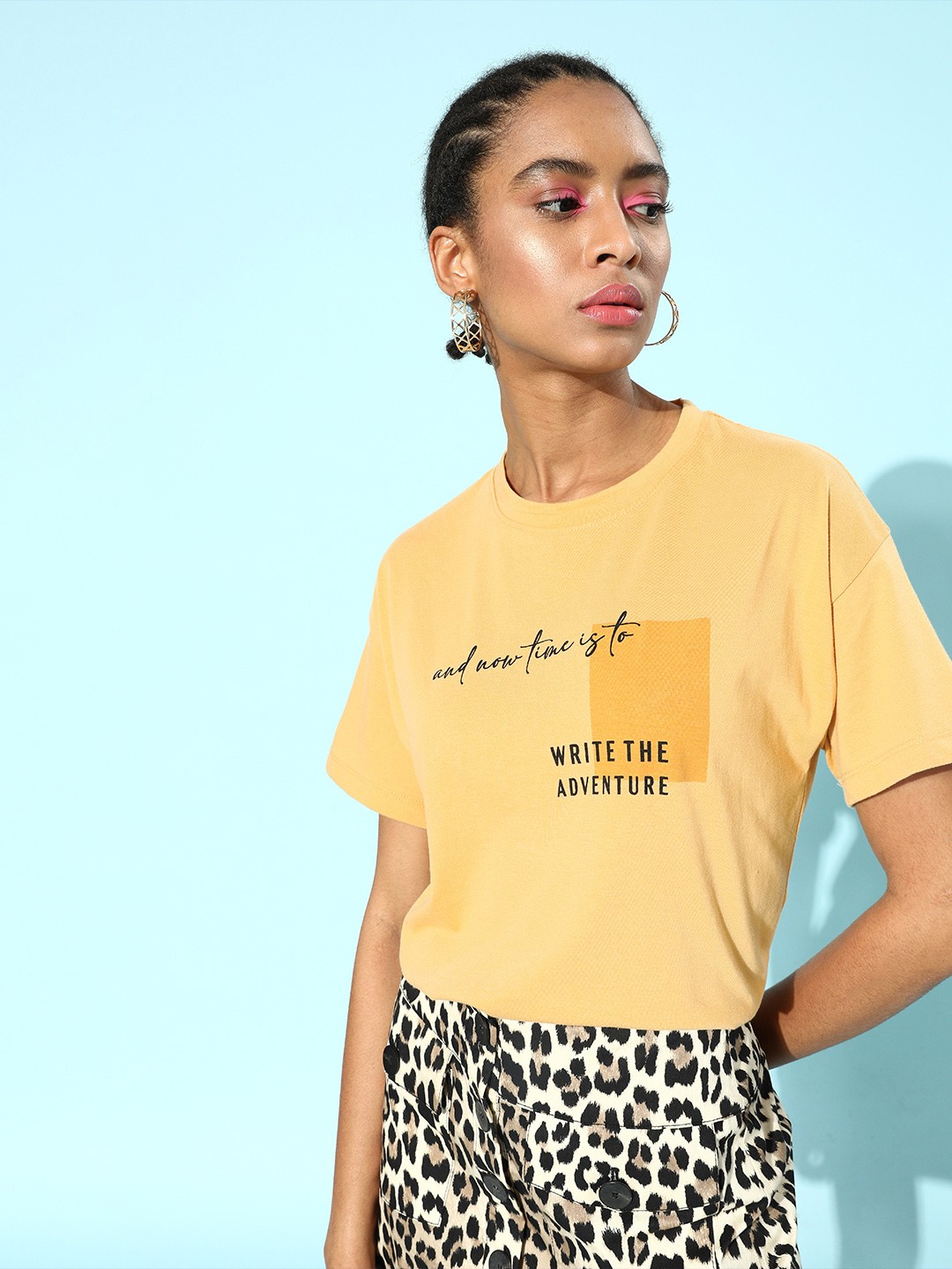 

Roadster Women Elegant Beige Typography Talking Tee