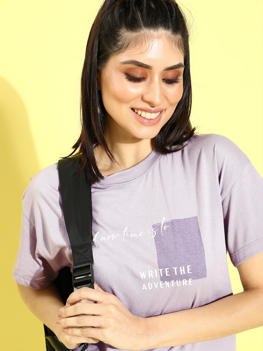 

Roadster Women Elegant Lavender Typography Talking Tee