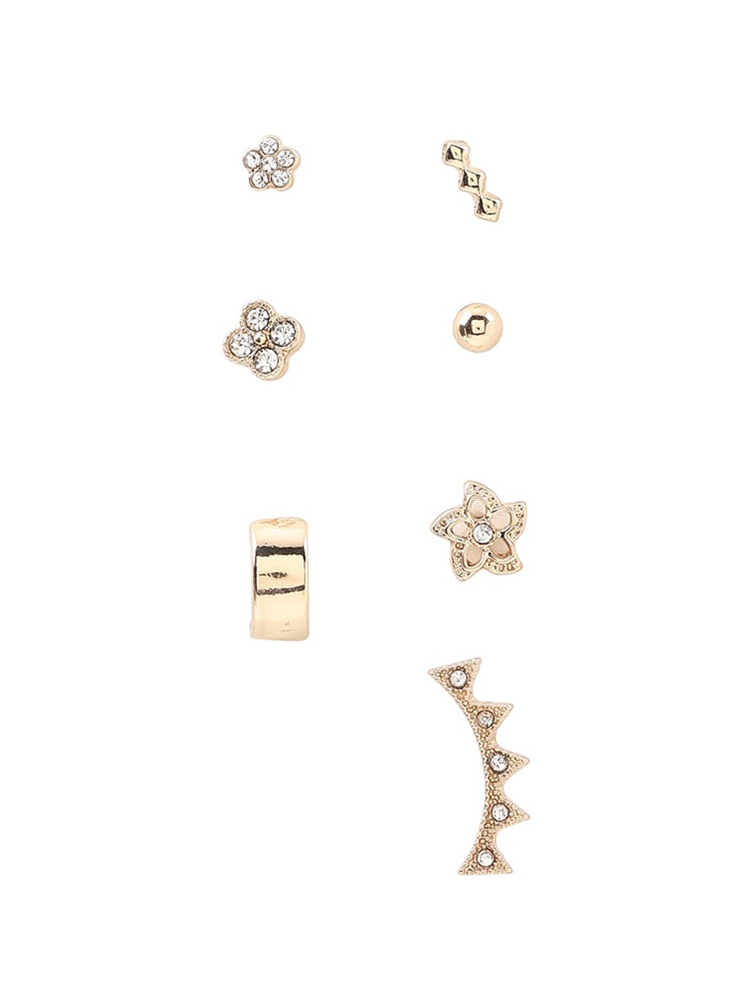 

FOREVER 21 Women Gold-Toned Gold-Plated Contemporary Studs Earrings Set