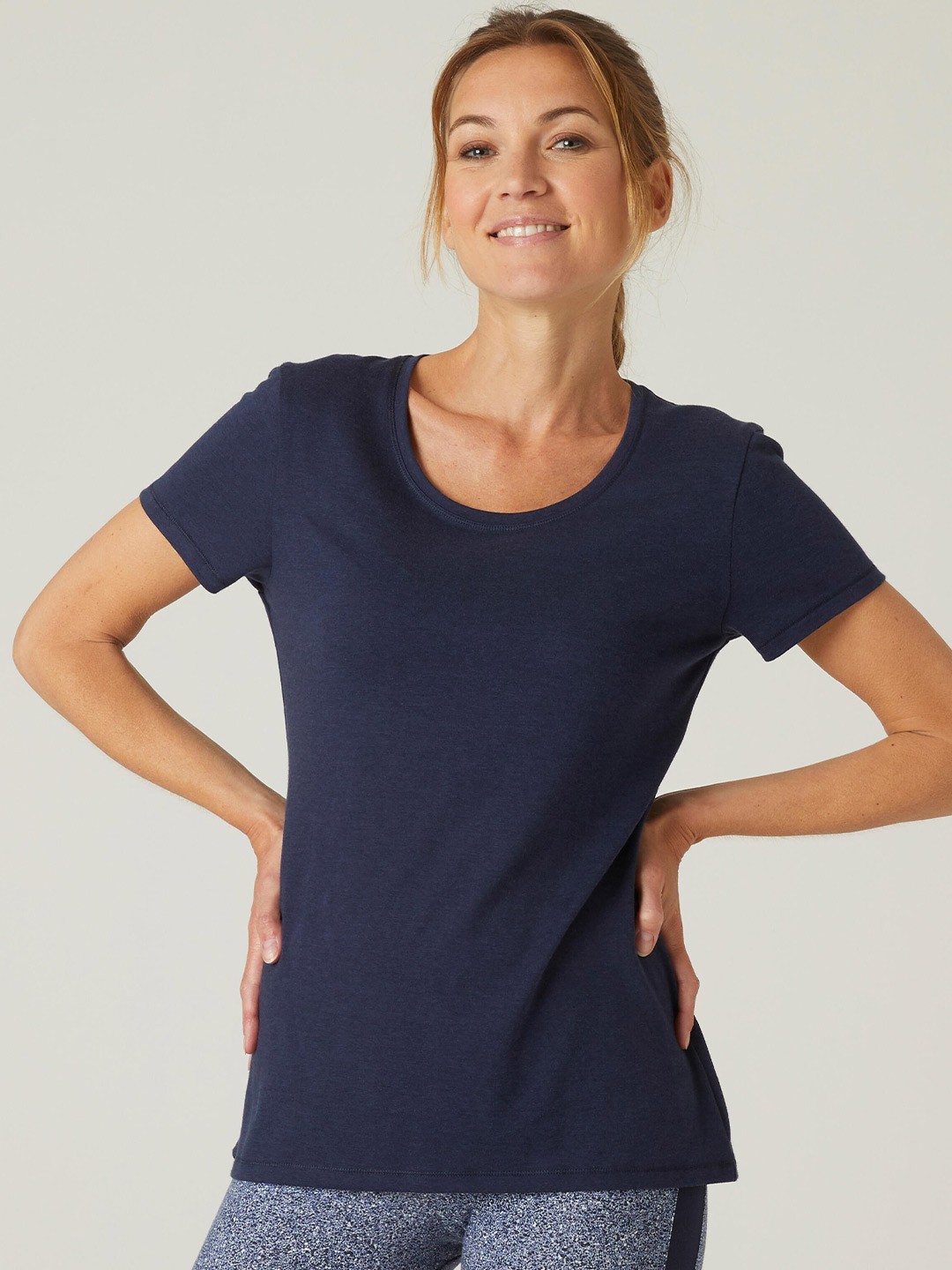 

Domyos By Decathlon Women Blue Training or Gym T-shirt