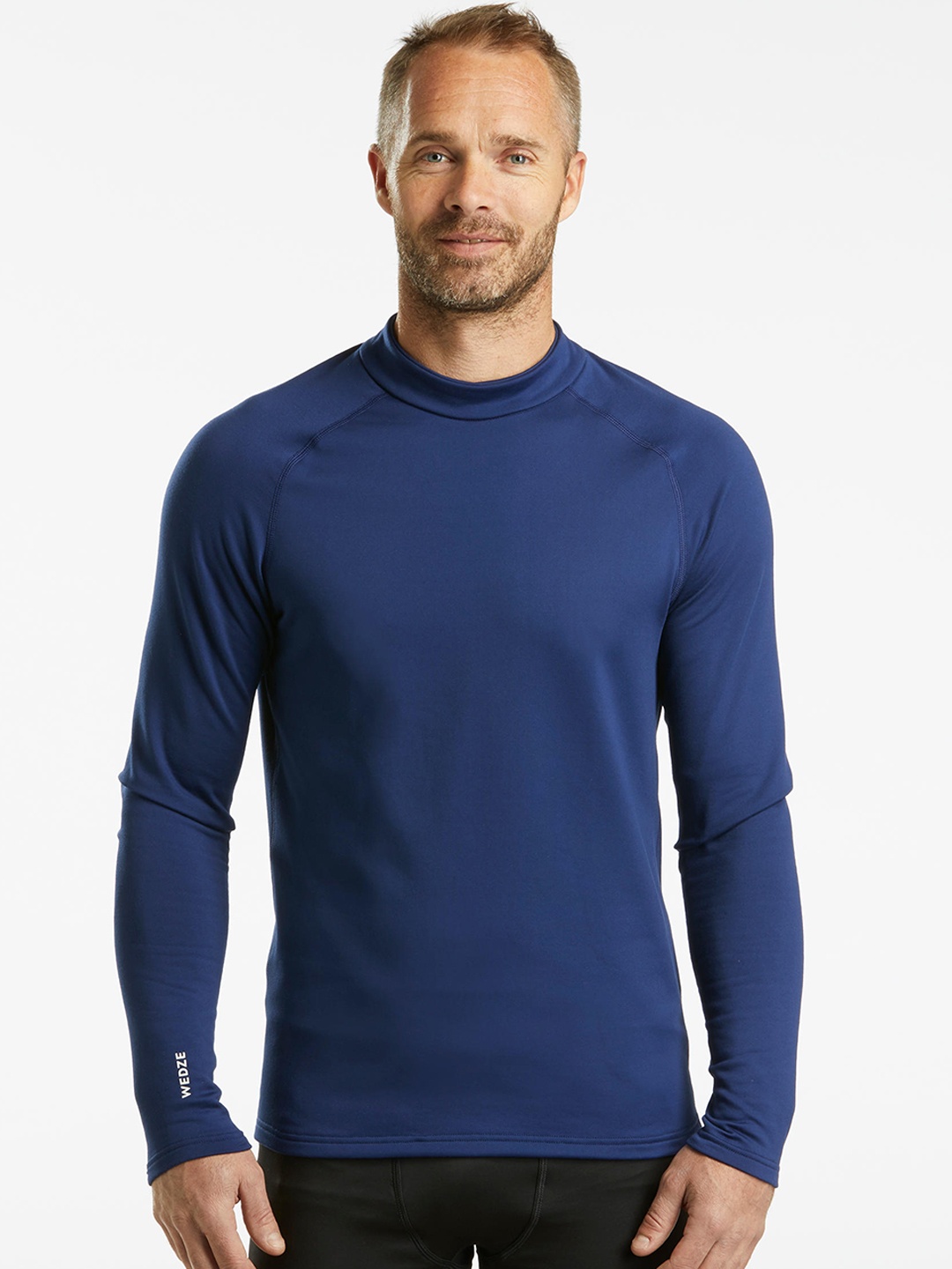 

WEDZE By Decathlon Men Blue Solid Ski Base Layer Skiing and Snowboarding Thermal Top 500