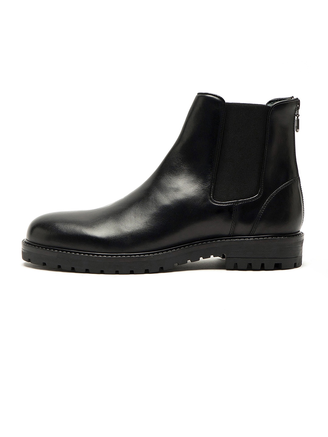 

RARE RABBIT Men Bob Leather Flat Boots, Black