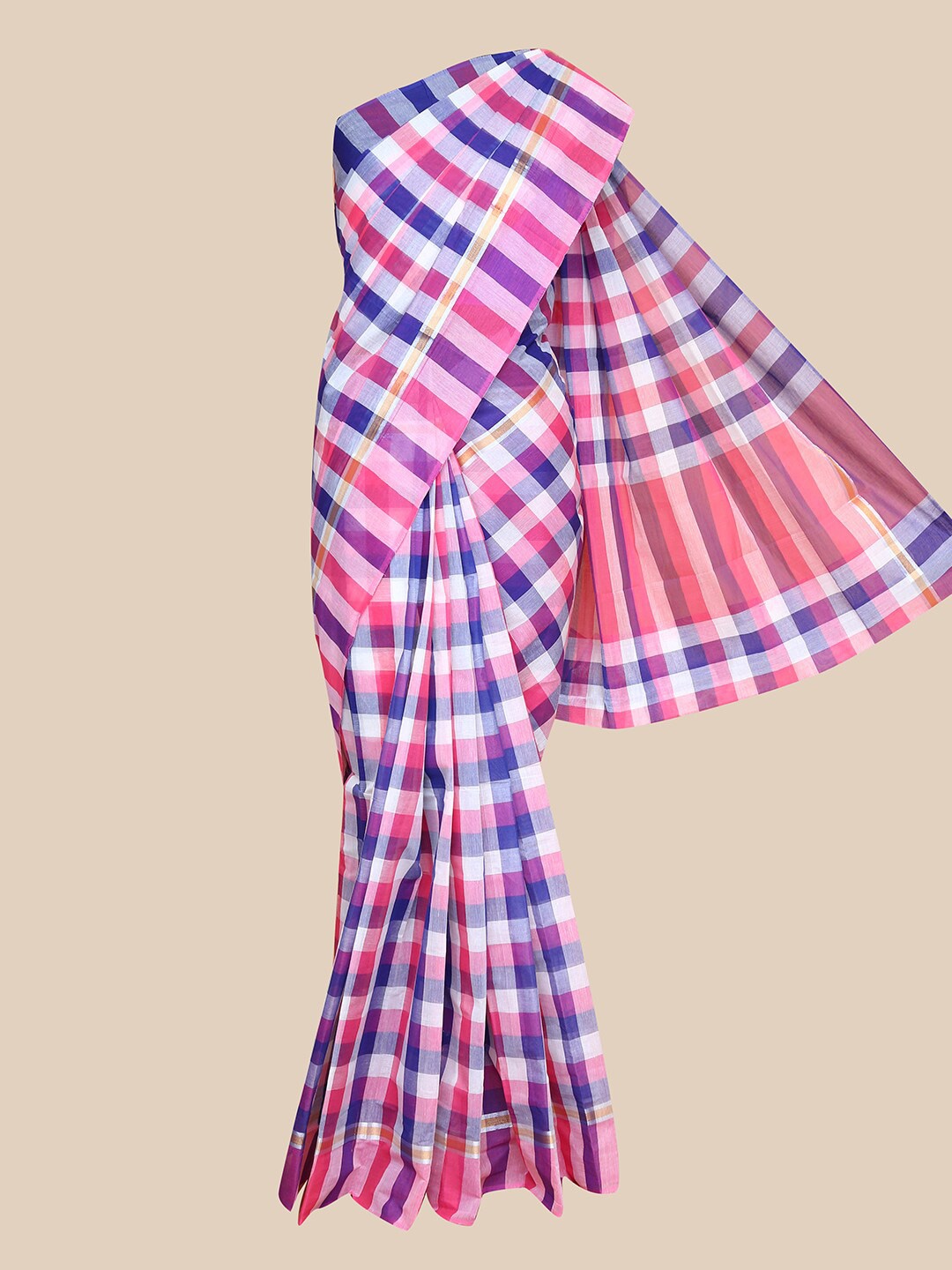 

The Chennai Silks Multicoloured Checked Saree, Multi