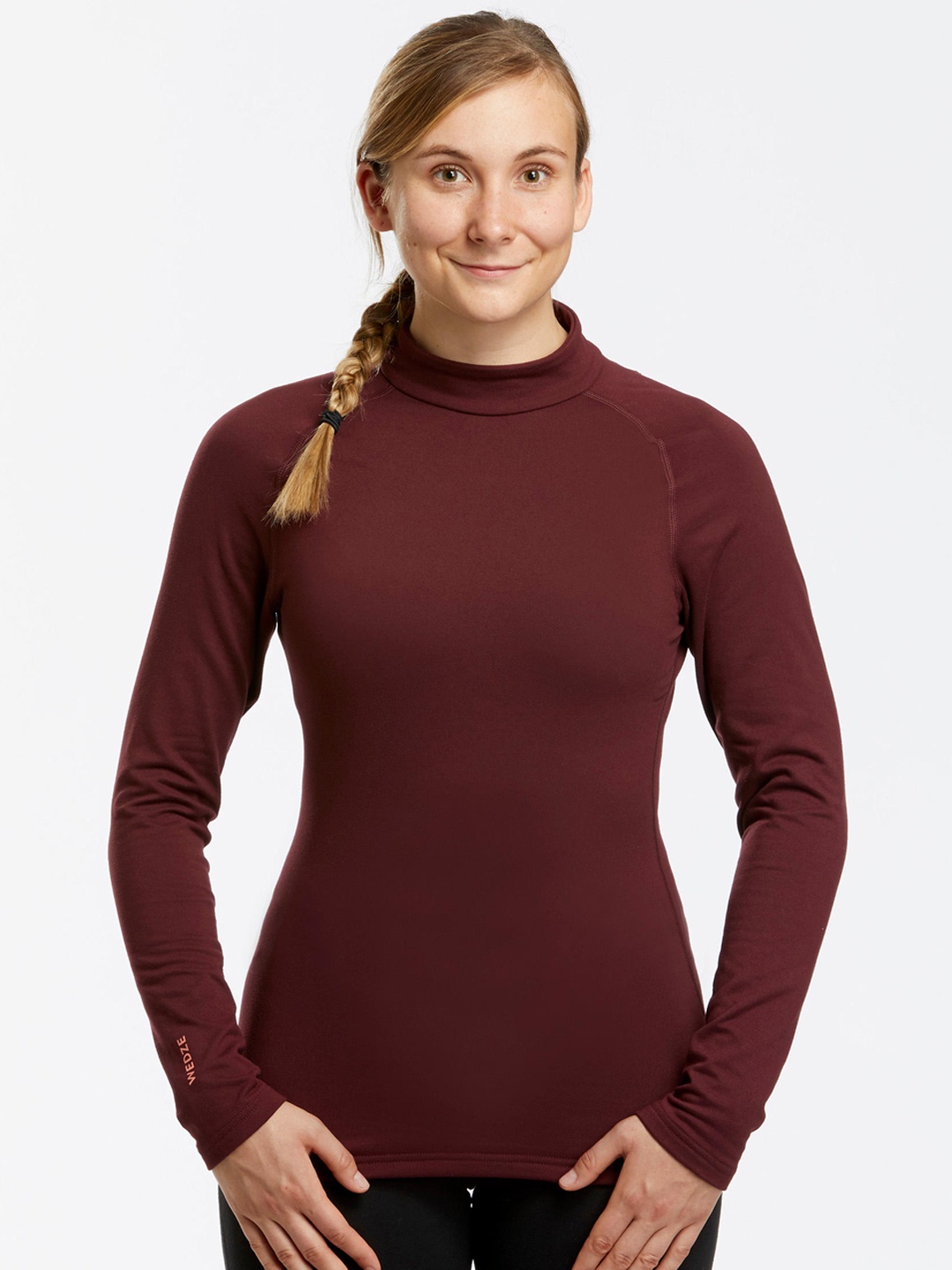 

WEDZE By Decathlon Women Burgundy Solid Thermal Tops