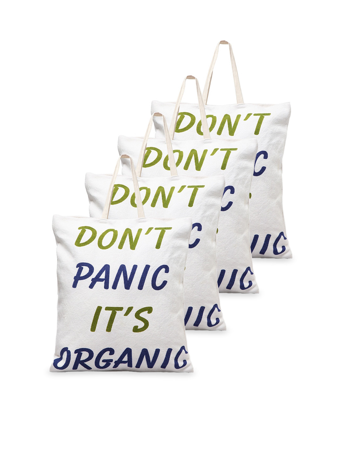 

KLOTTHE Set Of 4 White Printed Oversized Shopper Tote Bag