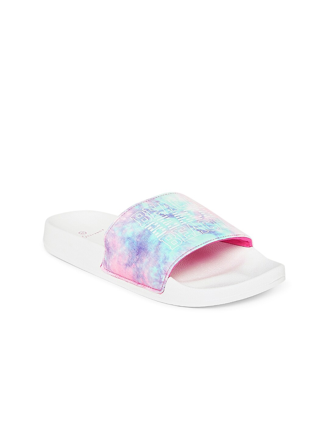 

Forever Glam by Pantaloons Women White & Pink Printed Sliders