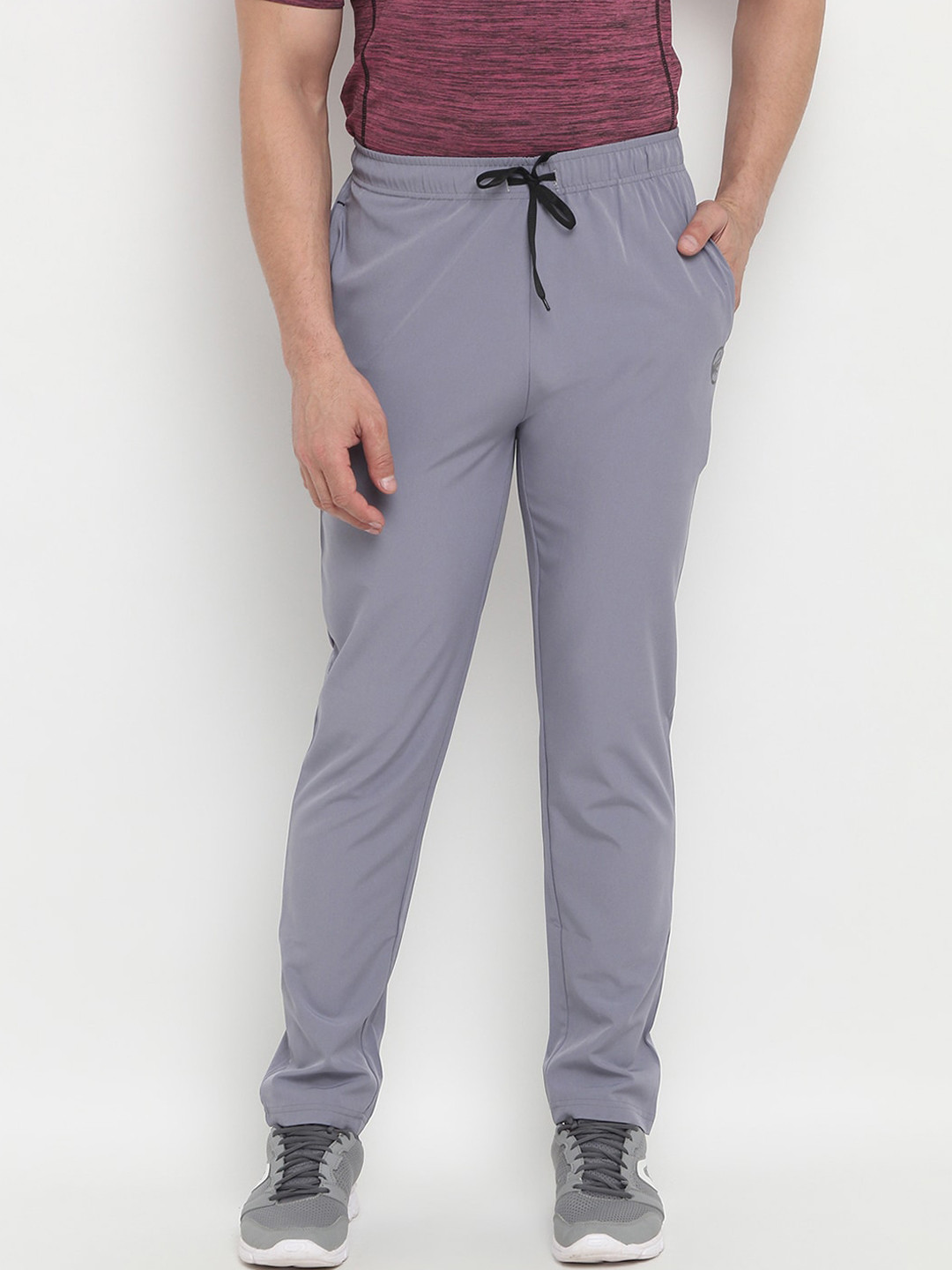 

PERFKT-U Men Grey Solid Hdra-Cool Antimicrobial Running Track Pants