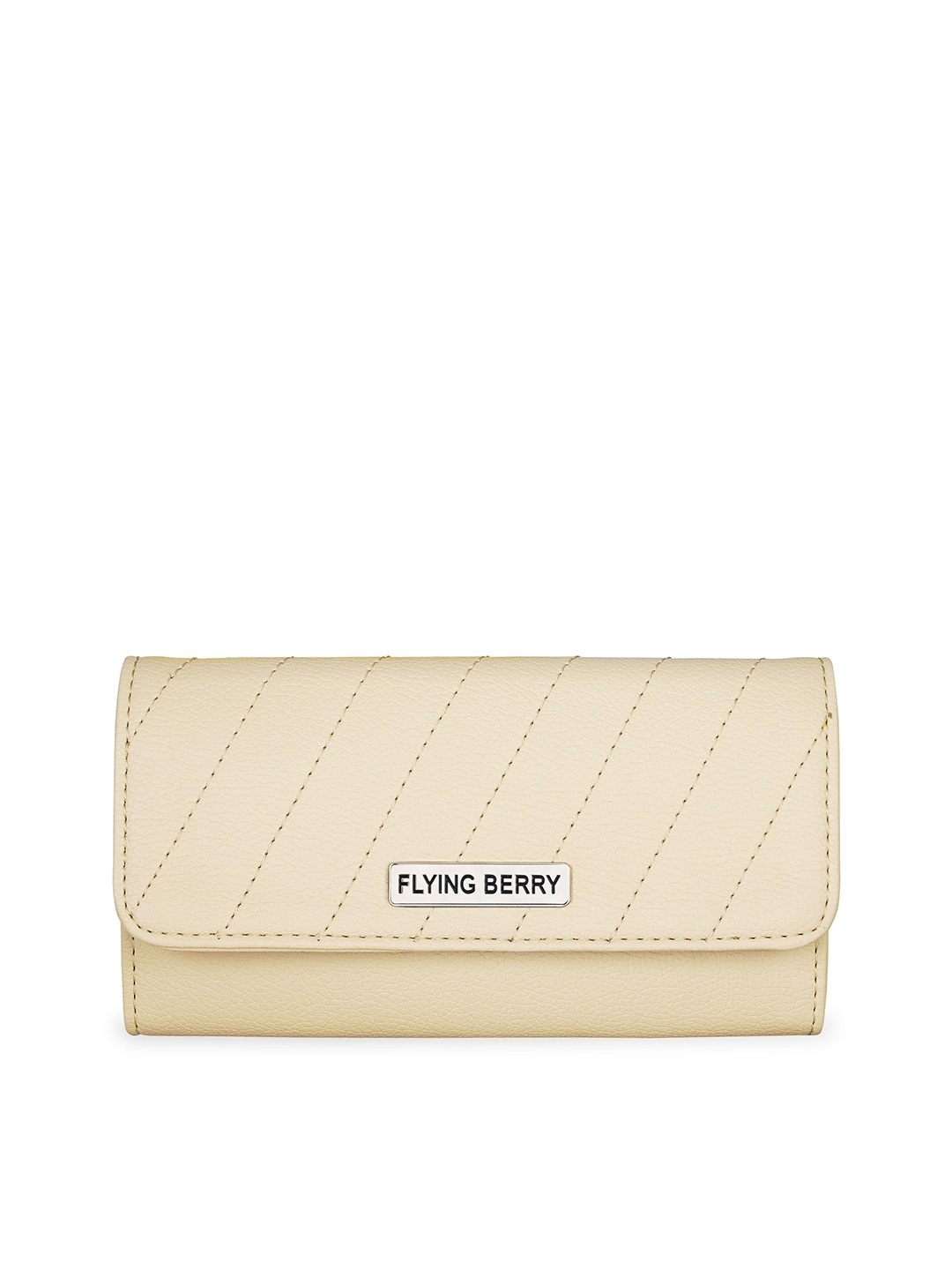 

FLYING BERRY Beige Striped Quilted Purse Clutch