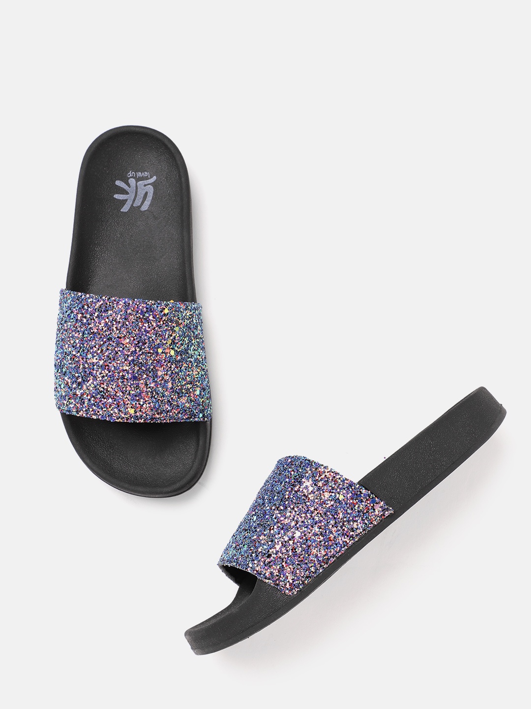 

YK Girls Blue Glitter Open Toe Flats