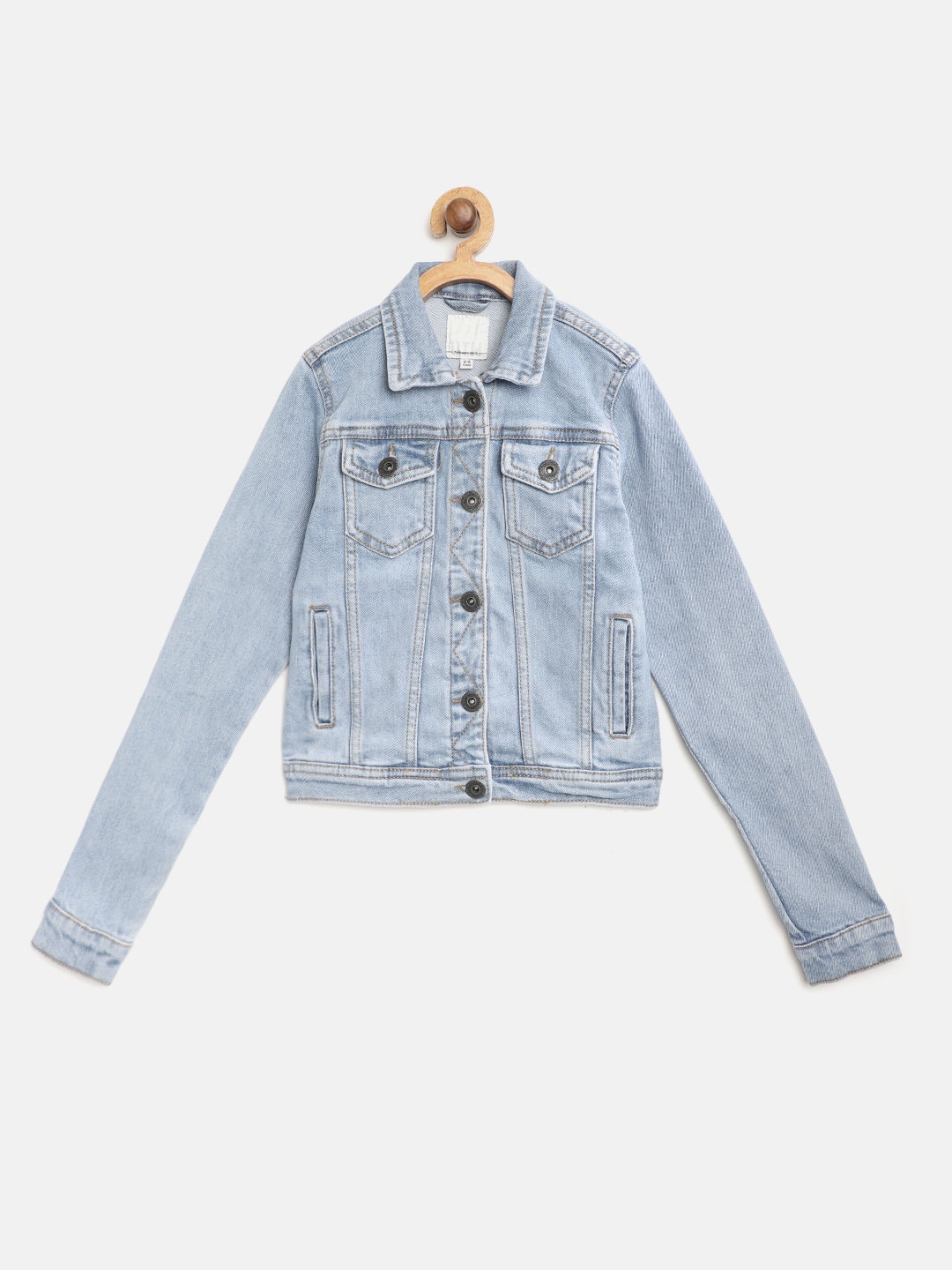 

UTH by Roadster Girls Blue Cotton Washed Denim Jacket