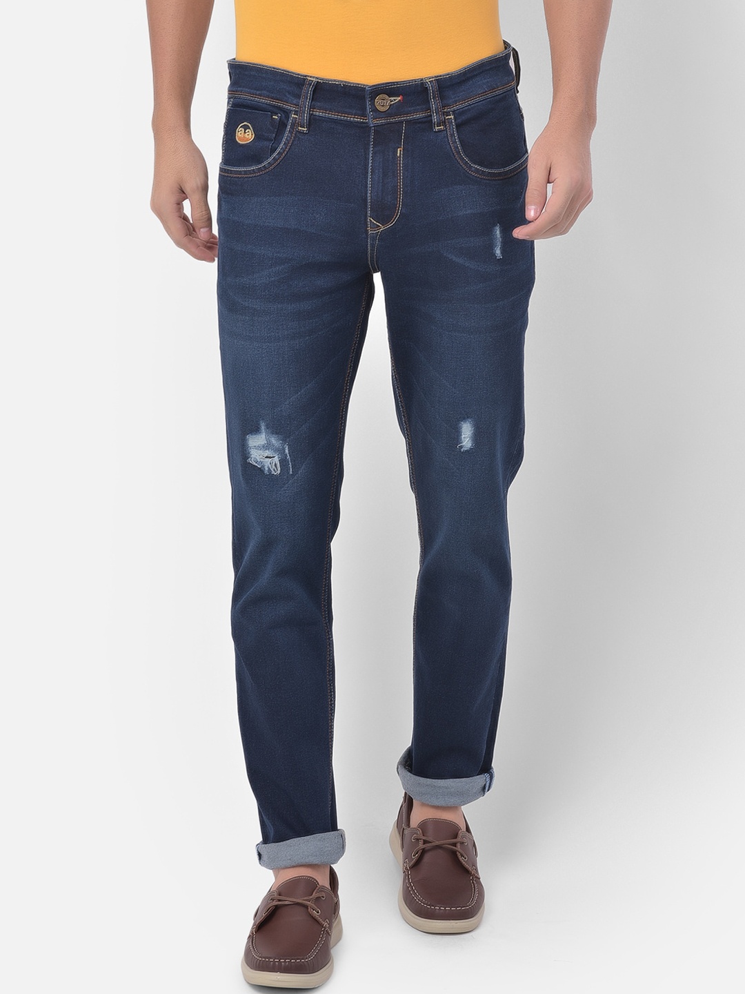 

American Archer Men Blue Slim Fit Mildly Distressed Light Fade Jeans