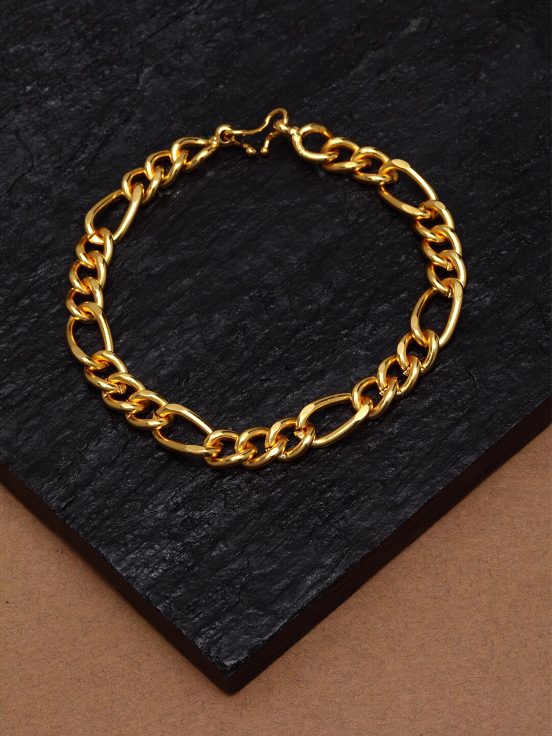 

PANASH Men Gold-Toned Brass Handcrafted Gold-Plated Link Bracelet