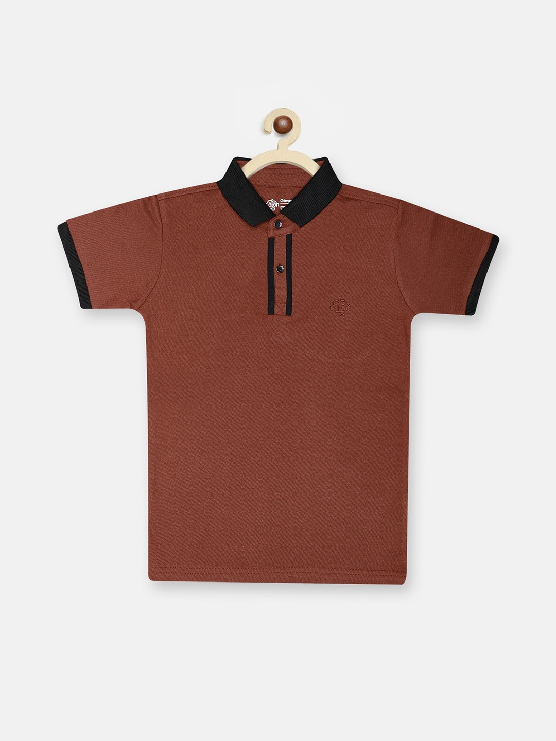 

CHIMPRALA Boys Brown Polo Collar T-shirt