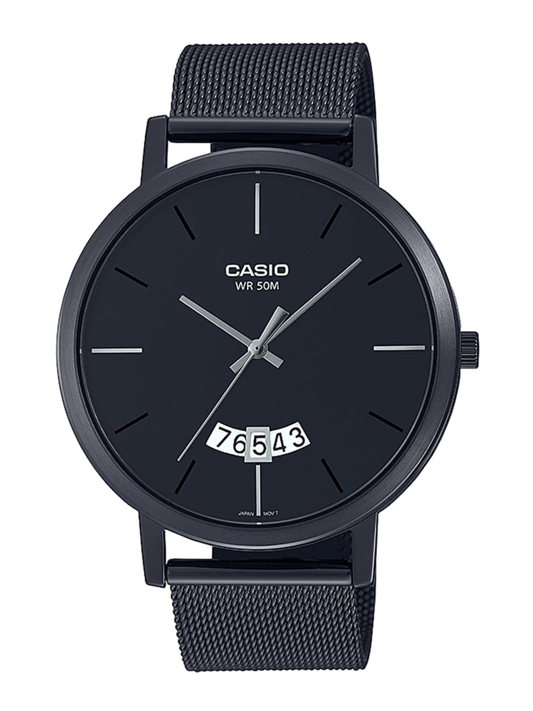 

CASIO Men Black Dial & Black Stainless Steel Bracelet Style Straps Analogue Watch