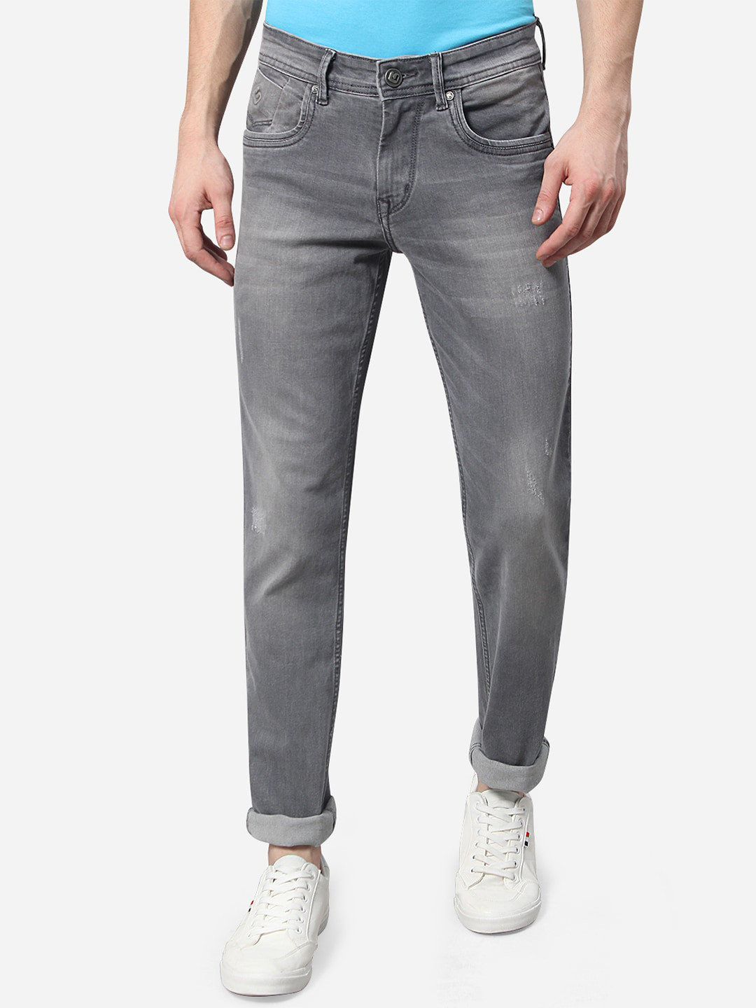 

Greenfibre Men Grey Washed Slim Fit Light Fade Stretchable Jeans