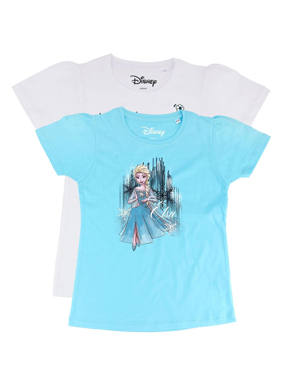 

Disney by Wear Your Mind Girls White & Blue Pack of 2 Puff Sleeve Regular Top