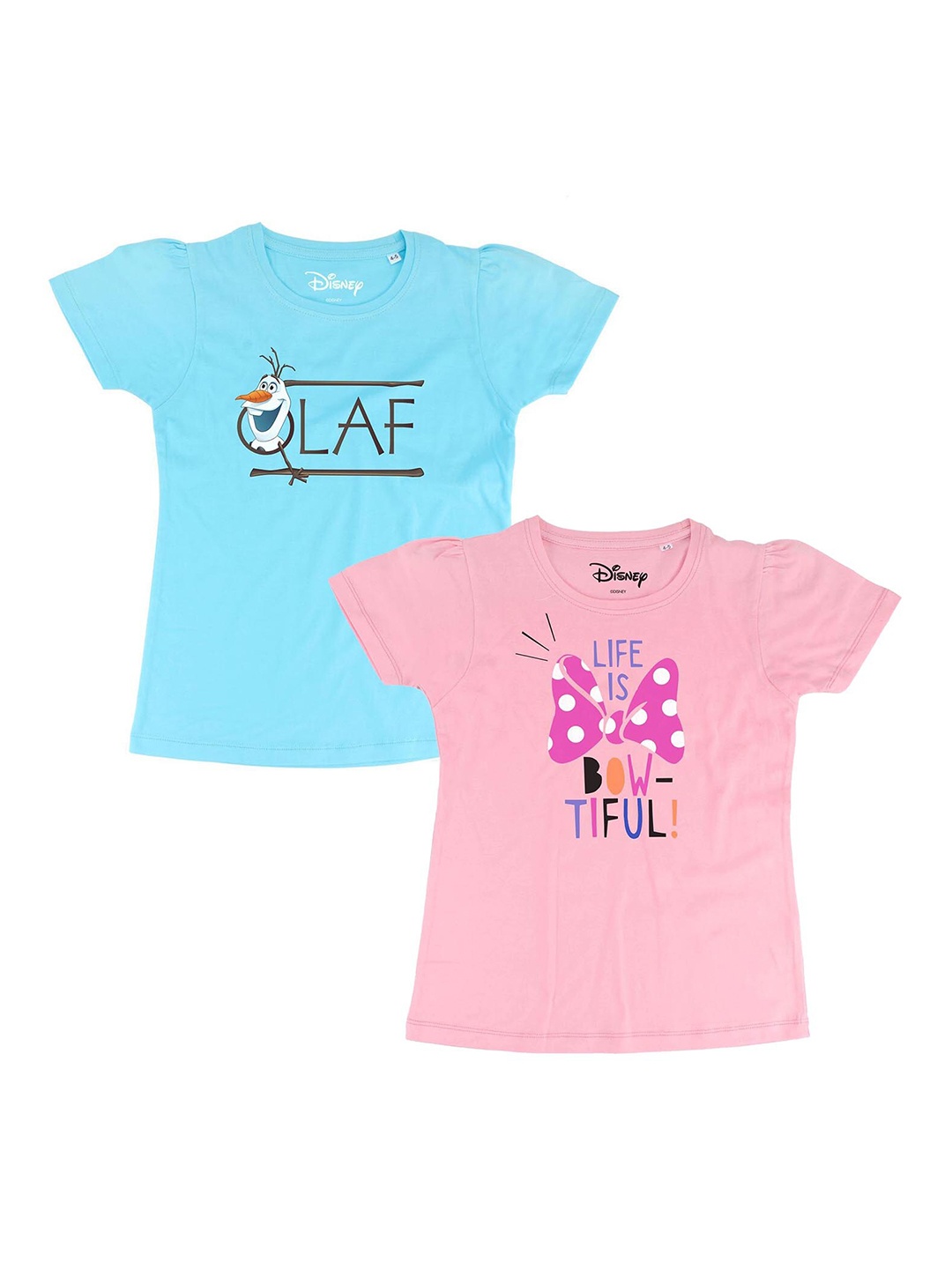 

Disney by Wear Your Mind Girls Pink & Blue Pack of 2 Regular Top