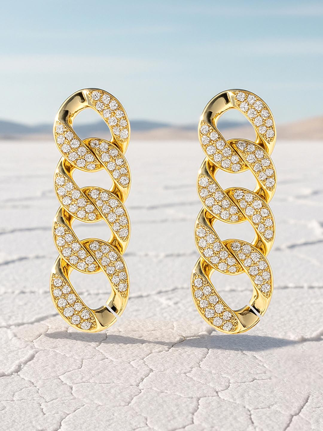 TOKYO TALKIES X rubans FASHION ACCESSORIES Gold-Toned Contemporary Drop Earrings