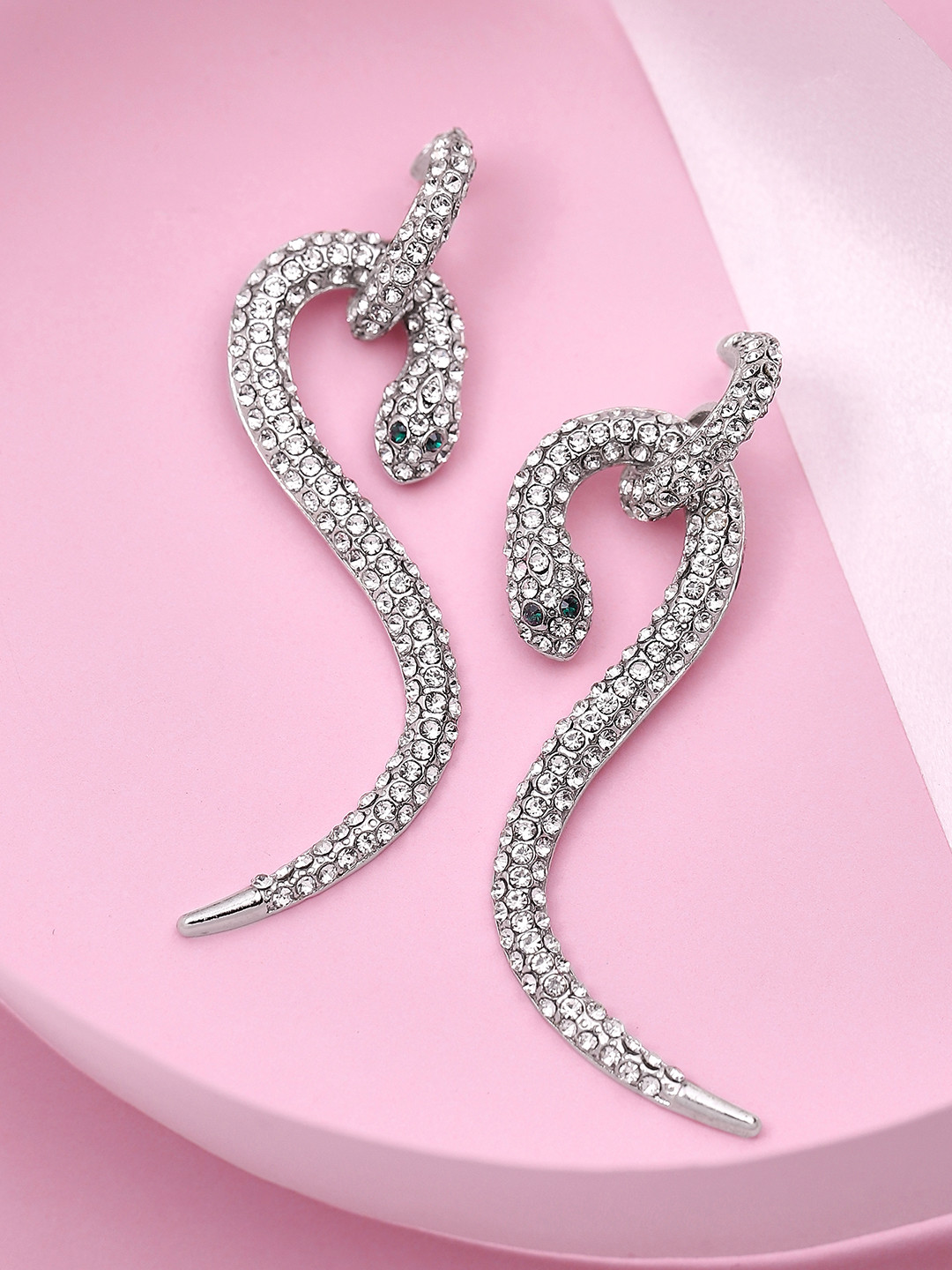 

TOKYO TALKIES X rubans FASHION ACCESSORIES Silver-Toned Snake Drop Earrings