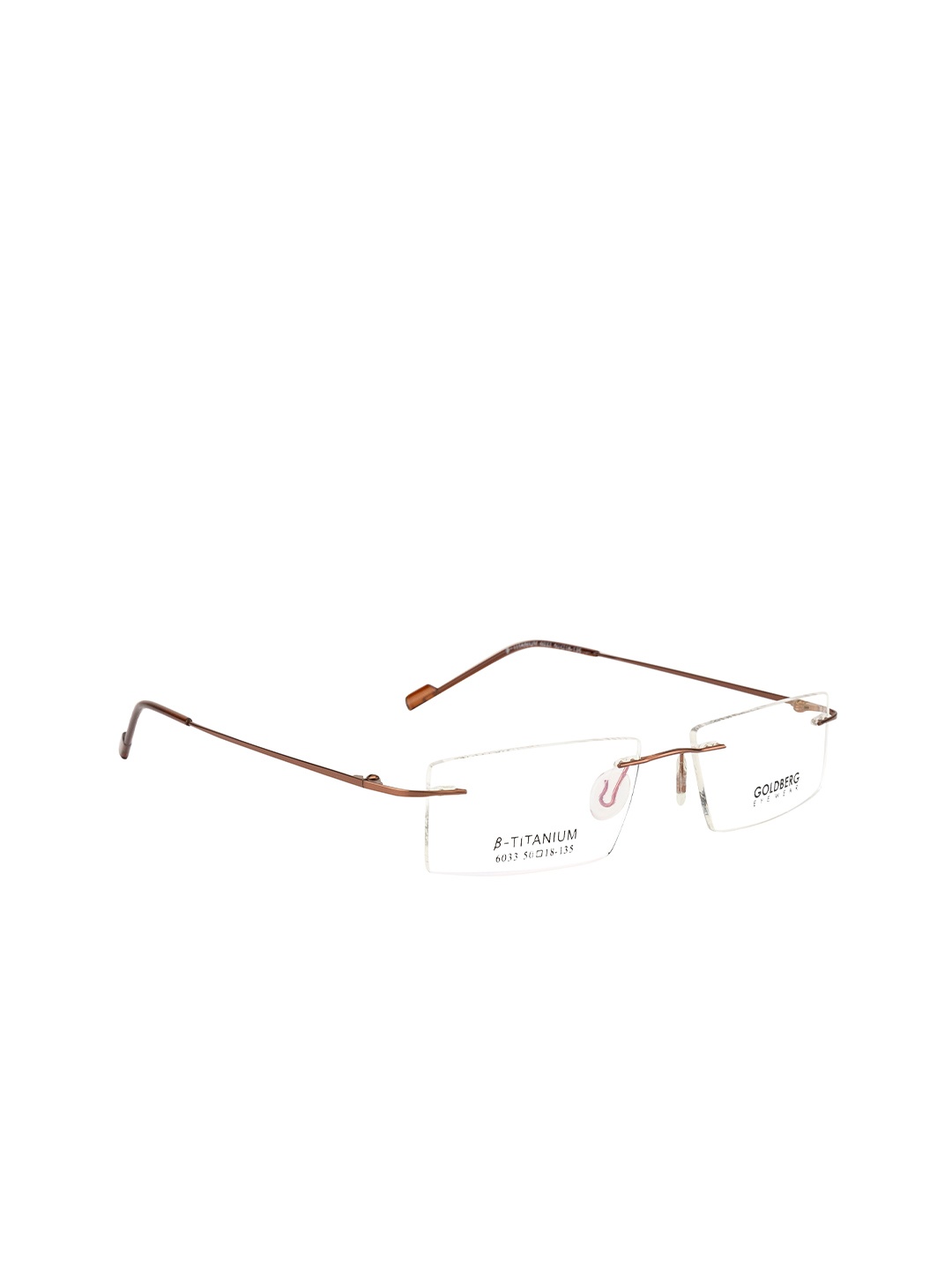 

Gold Berg Unisex Brown & Transparent Rimless Rectangle Frames