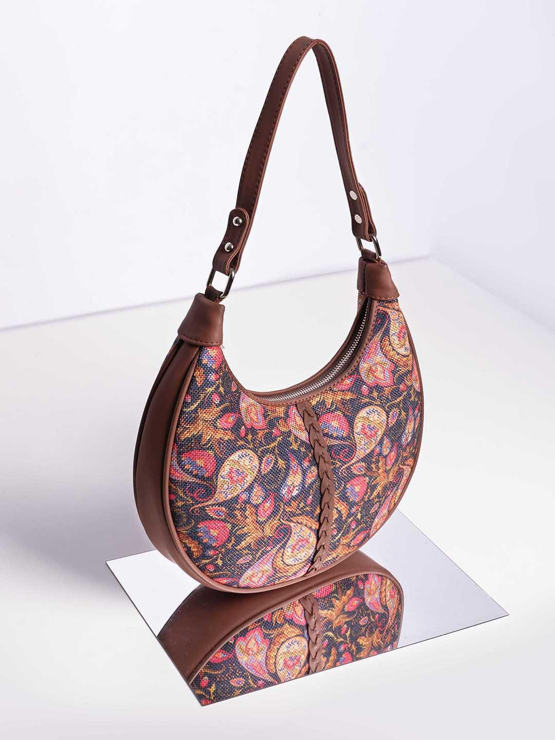 

Zouk Paisley Print Paisley Pink Hobo Bag, Multi