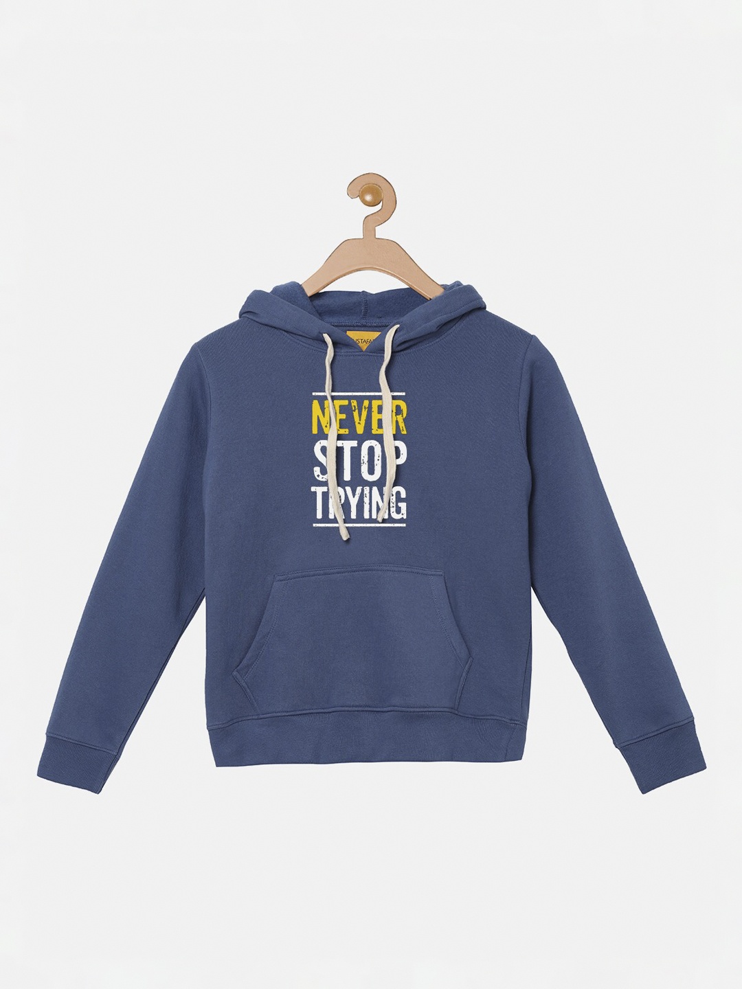 

Instafab Boys Blue Printed Hooded Sweatshirt