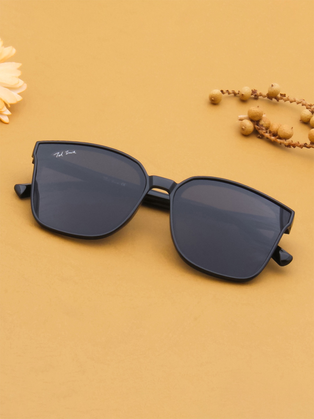 

Ted Smith Women Black Lens & Black Wayfarer Sunglasses with UV Protected Lens