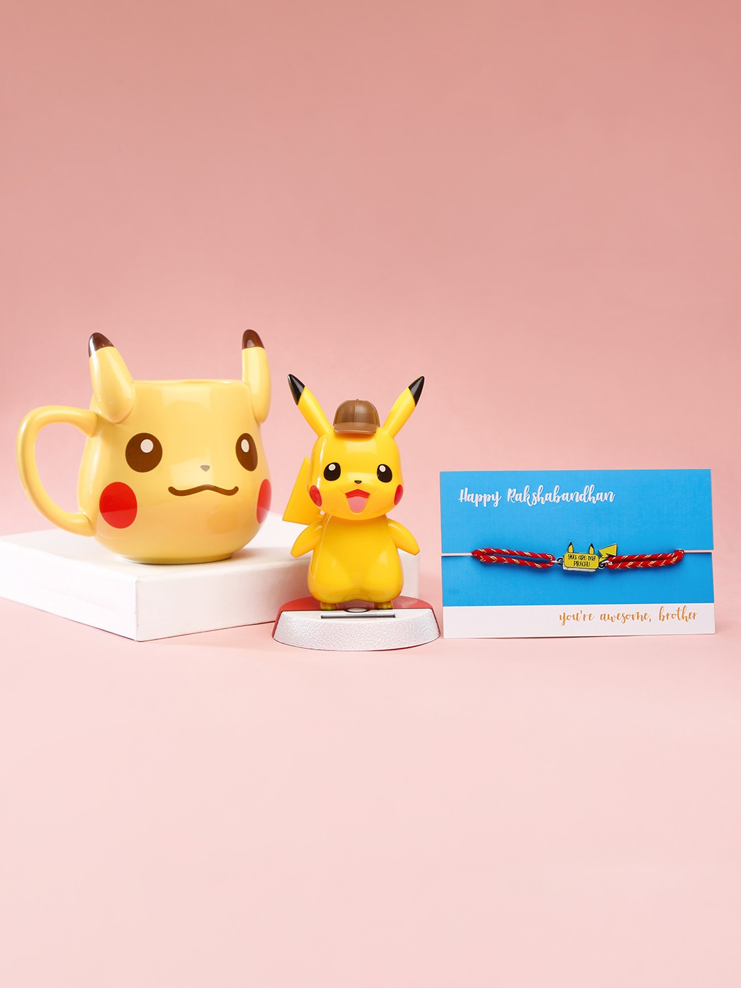 

Bigsmall Men Yellow & Red Pikachu Rakhi Gift Set