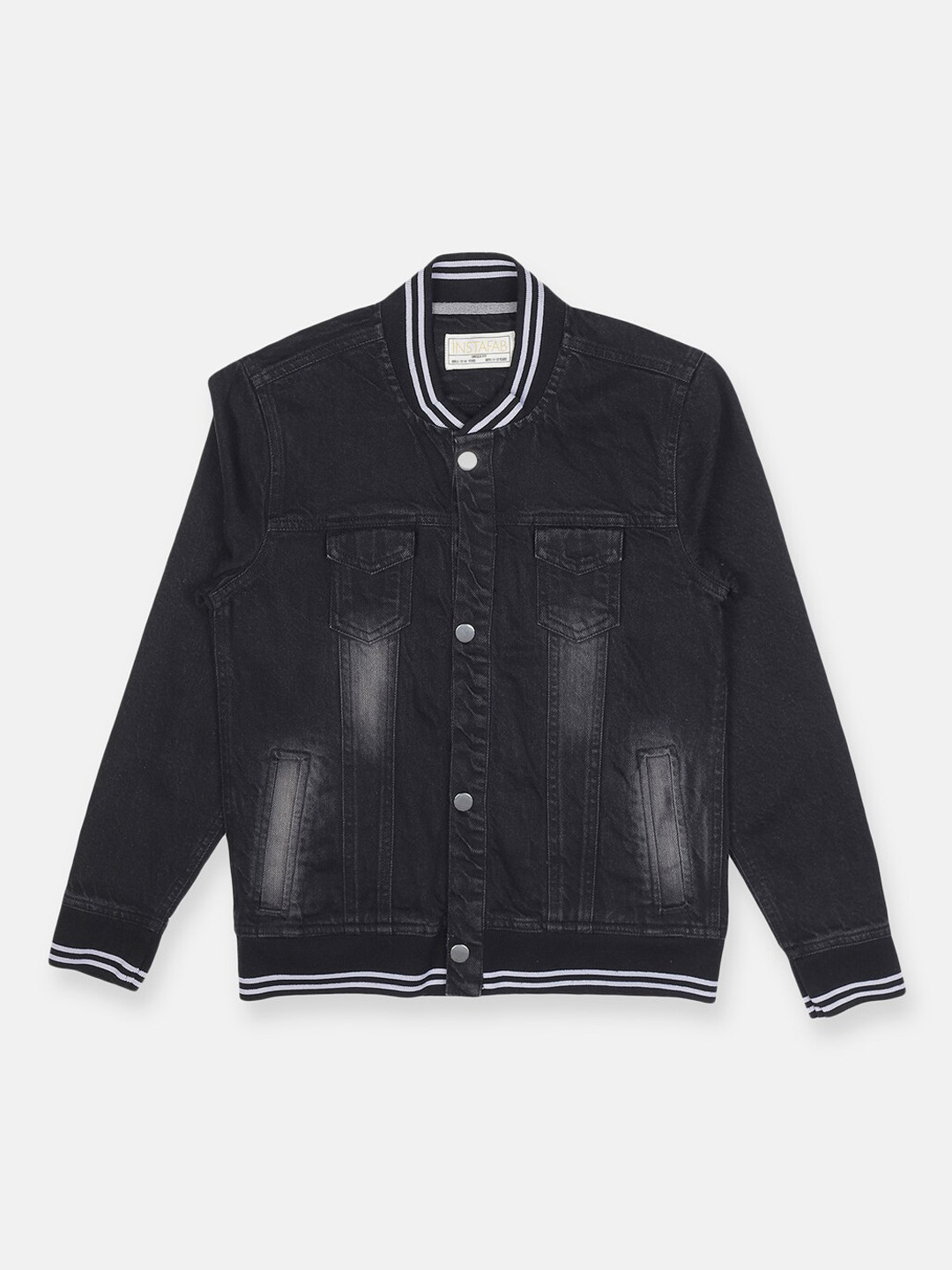 

Instafab Boys Black Denim Jacket