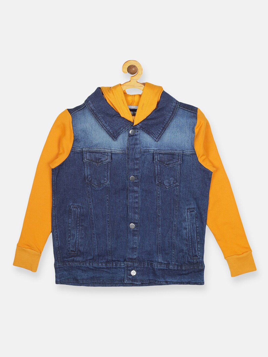 

Instafab Boys Blue Washed Windcheater Longline Denim Jacket