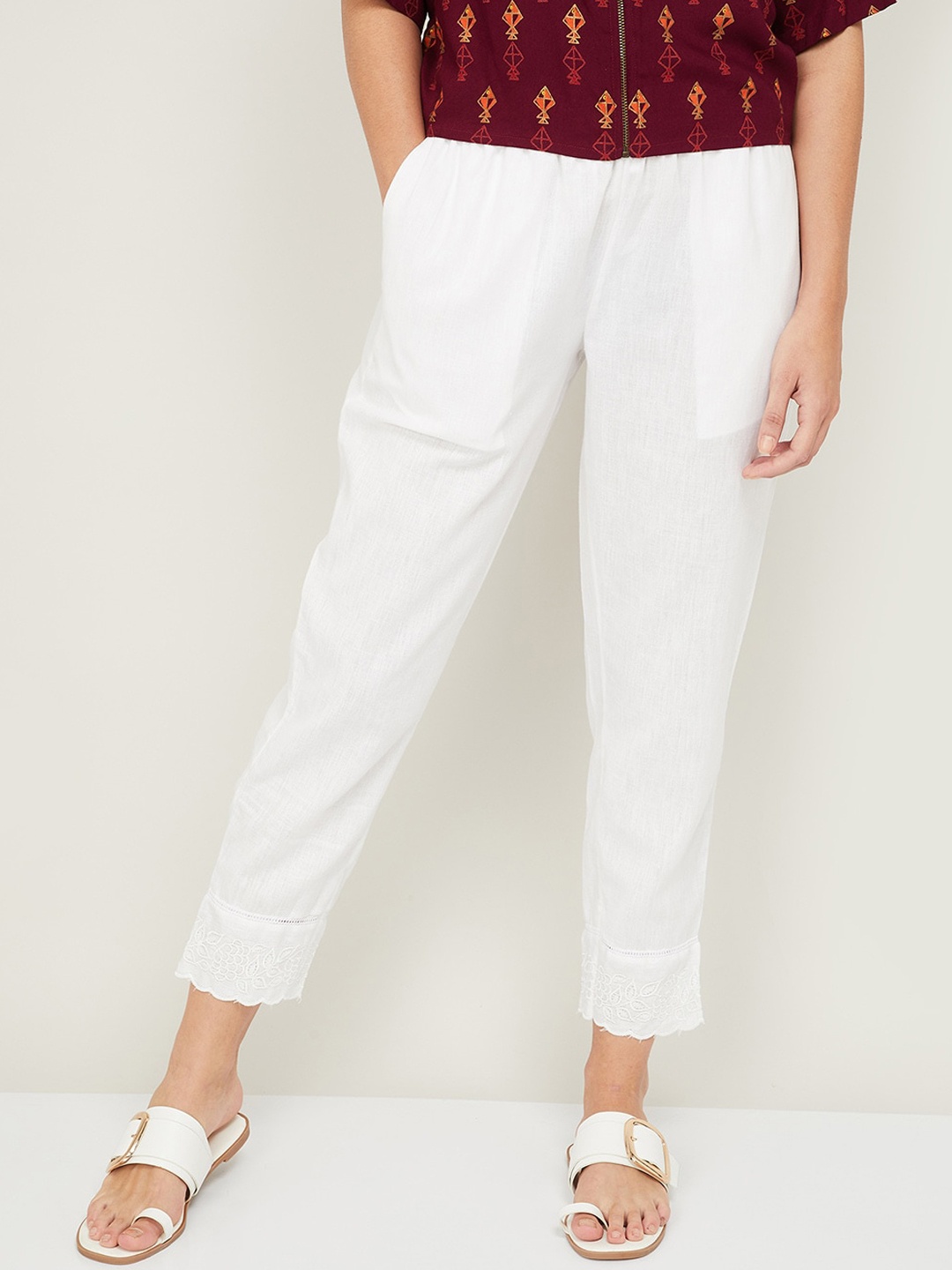 

Melange by Lifestyle Women White Trousers