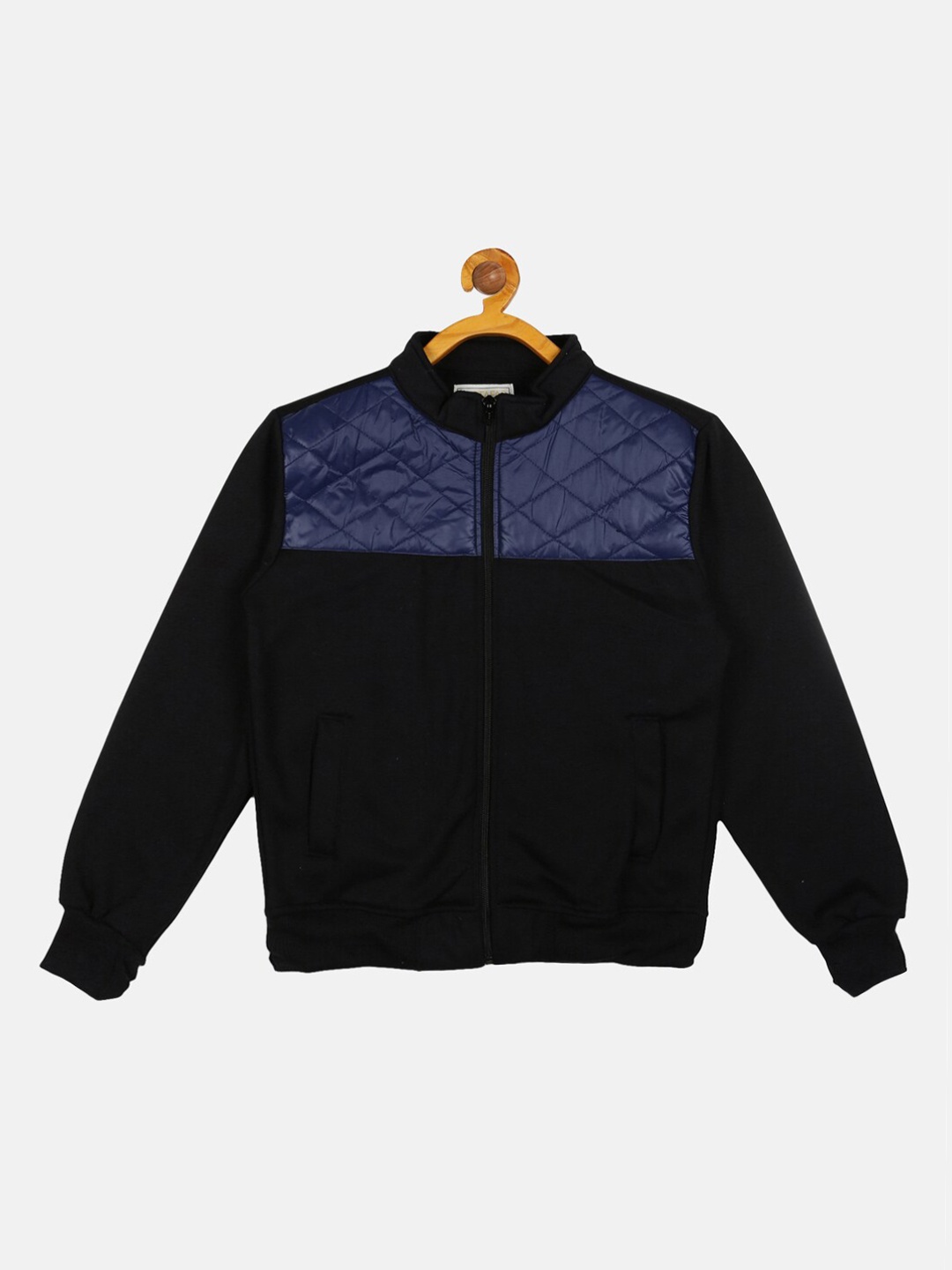 

Instafab Boys Black & Blue Colourblocked Windcheater Bomber Jacket