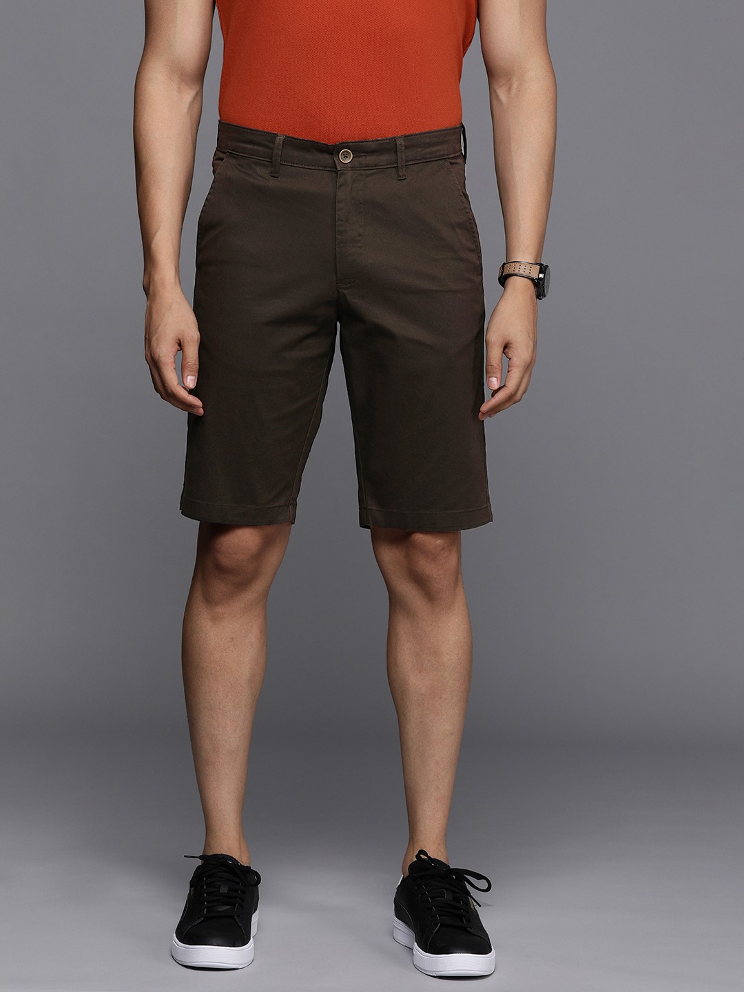 

Allen Solly Men Coffee Brown Slim Fit Chino Shorts