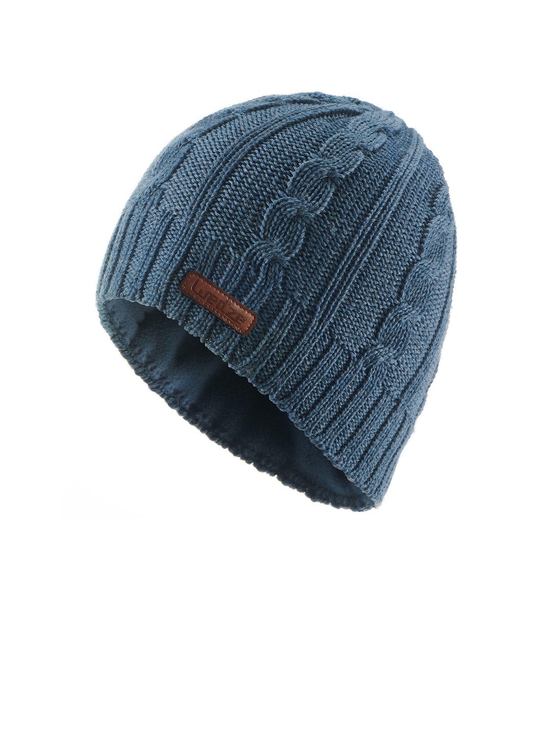 

WEDZE By Decathlon Unisex Blue Ski Cable Knit Wool Beanie