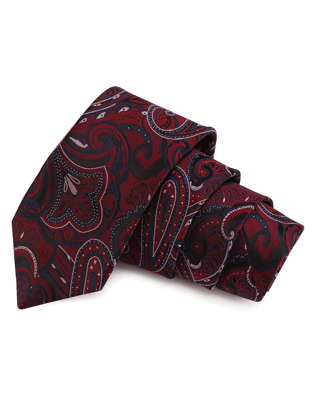 

PELUCHE Men Red & Black Broad Tie