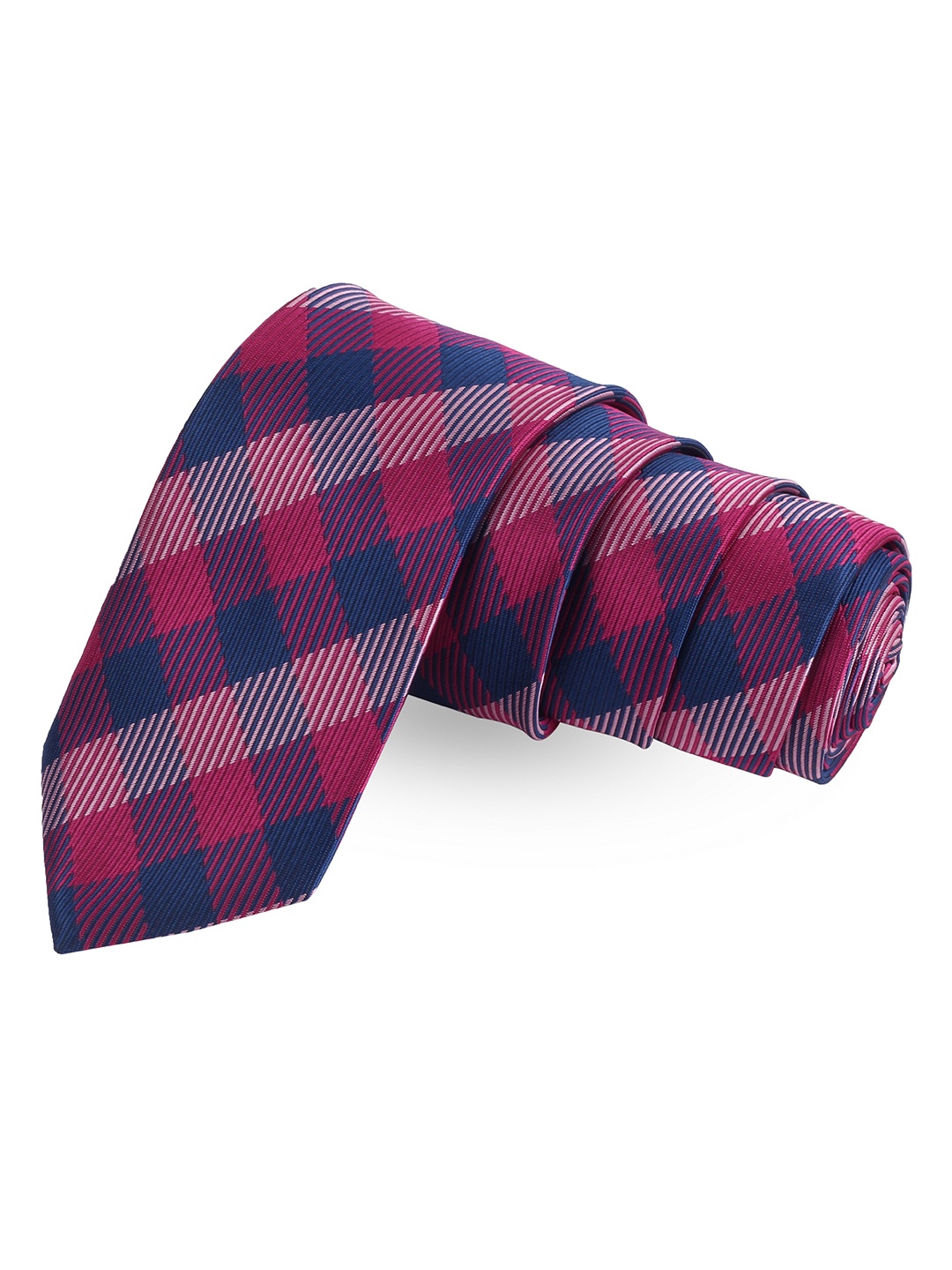 

PELUCHE The Graceful Class Blue & Pink Checked Broad Tie Gift Box