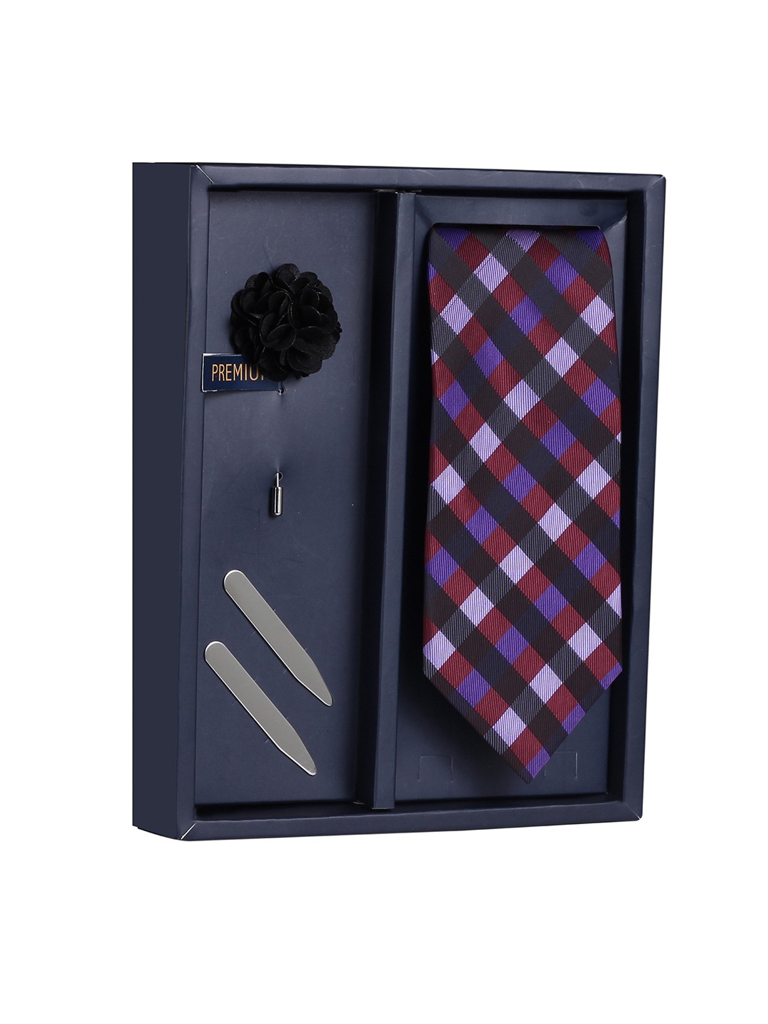 

PELUCHE The Colorful Sombre Multicolour Checked Broad Tie Gift Box, Multi